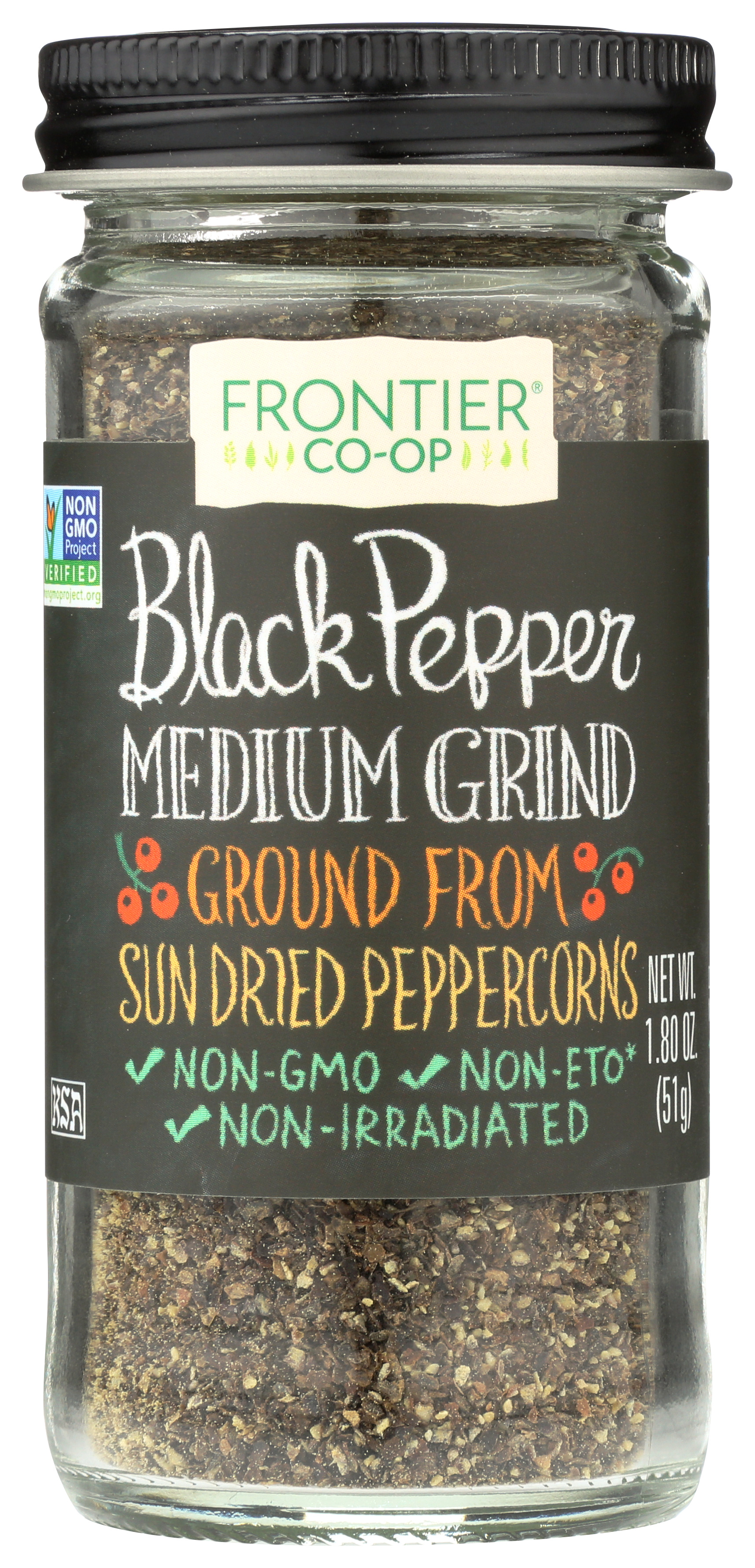 Frontier -Op Co-Op Black Pepper Medium Grind 1.8 Oz Ground