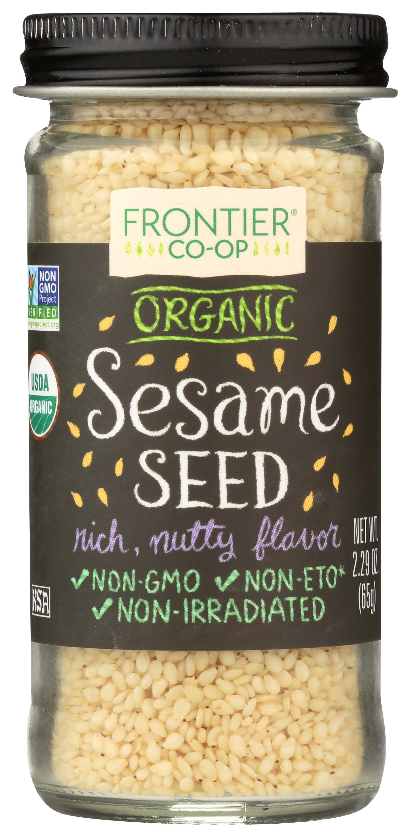 Frontier -Op Co-Op Organic Sesame Seed Whole 2.29 Oz Seeds 2.32