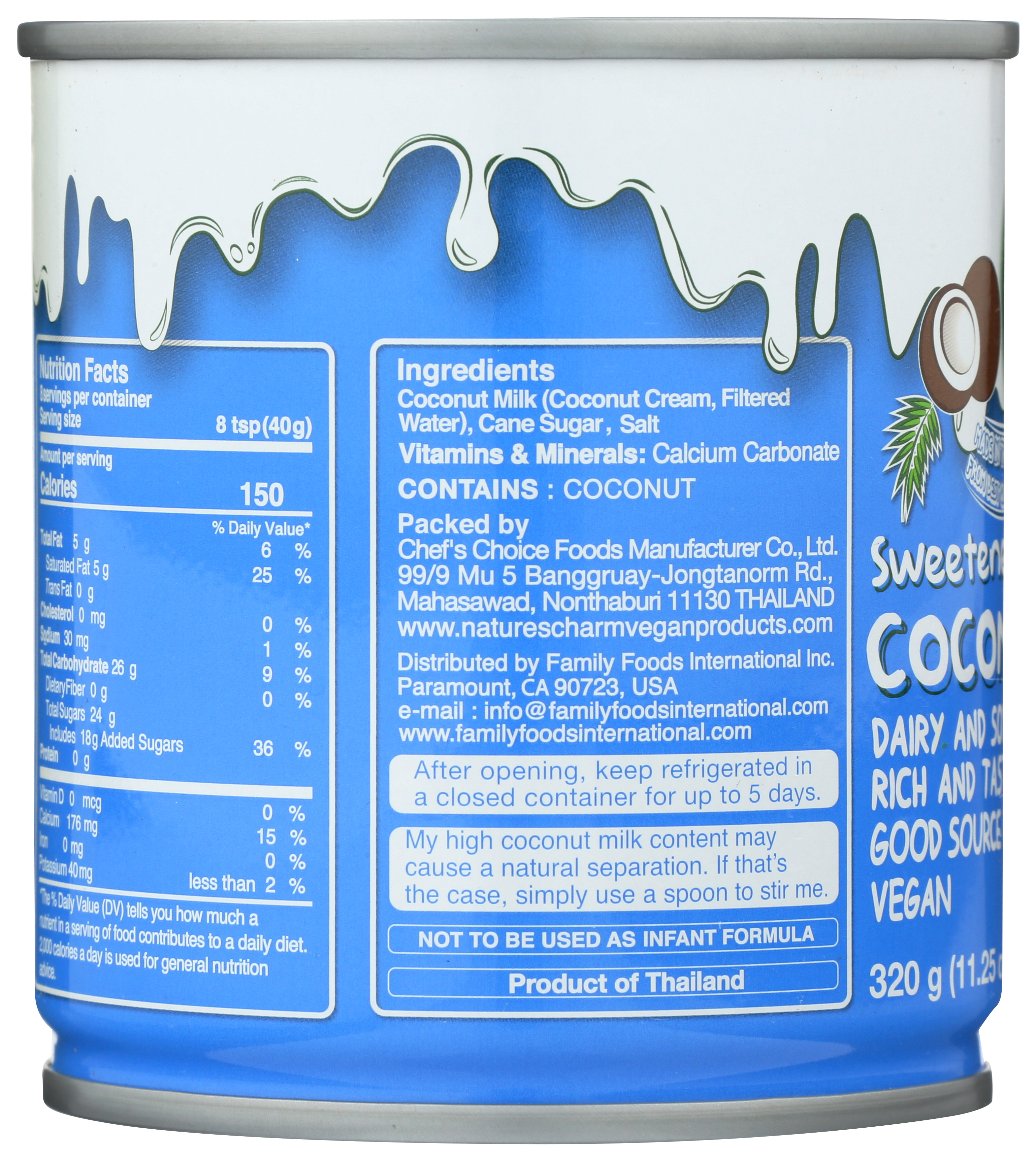 Nature'S Charm Sweetened Condensed Coconut Milk 11.25 Oz - Produktbild 2