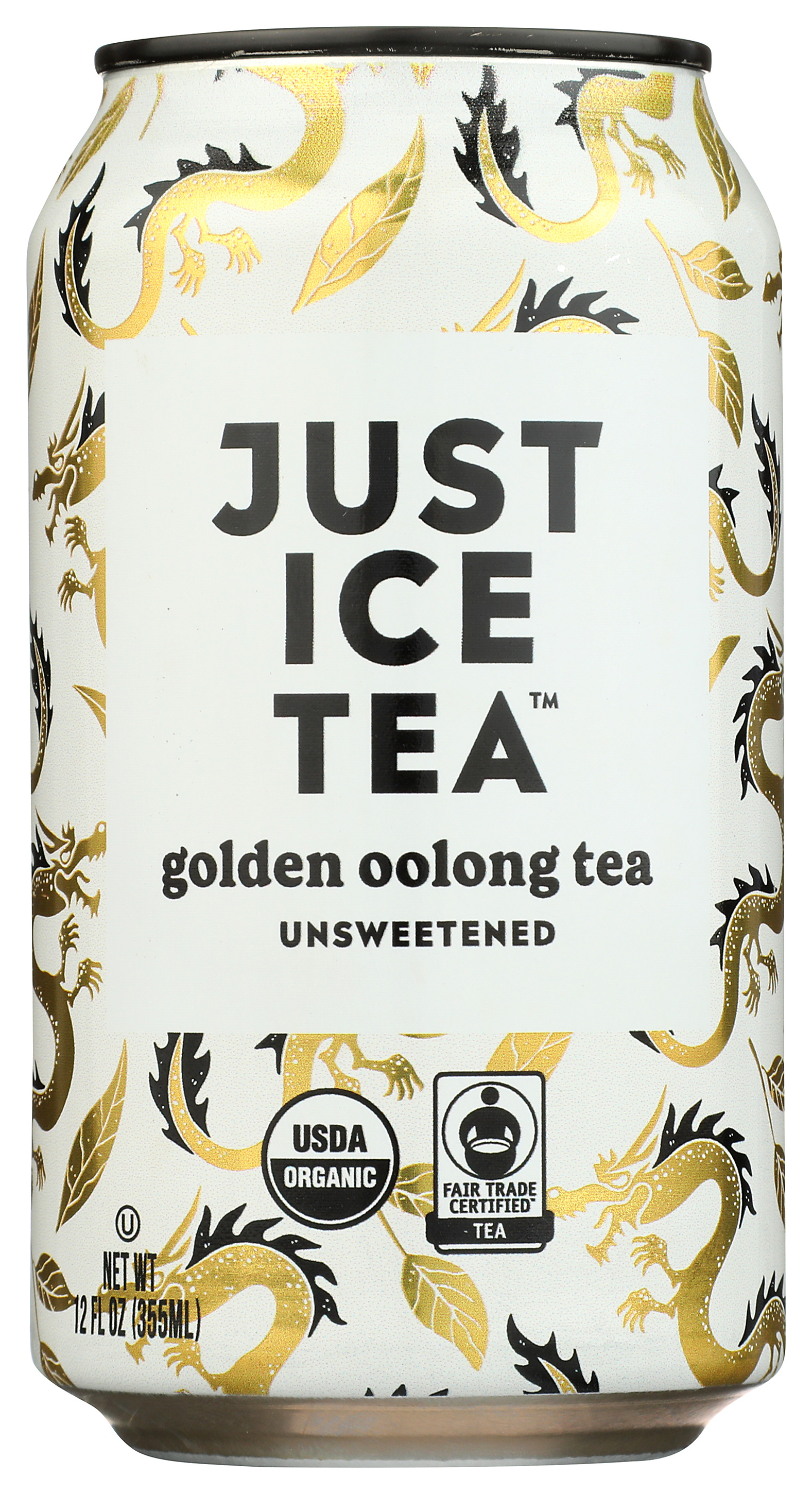 Organic Just Ice Tea Golden Oolong Unsweetened Iced Can 12 Fl Oz Coffee