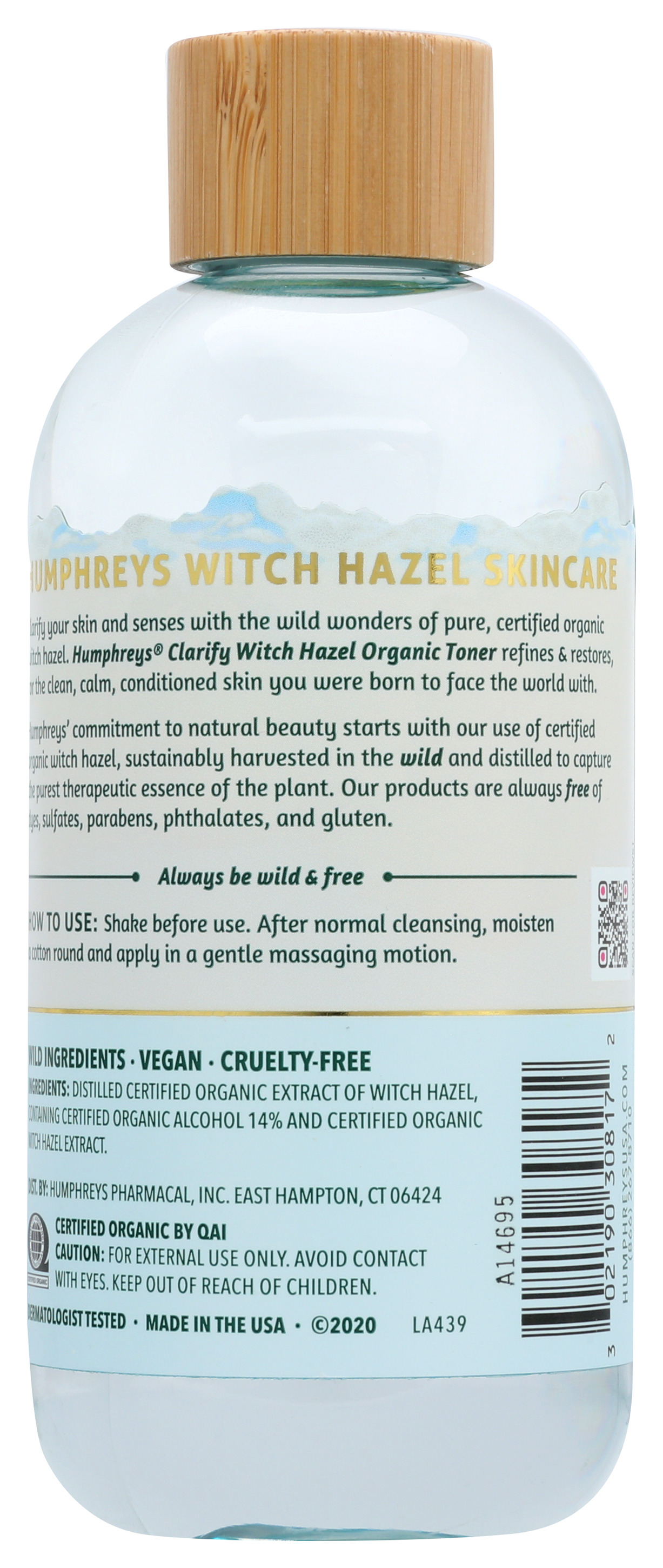 Humphreys Witch Hazel Organic Toner 8 Fl Oz
