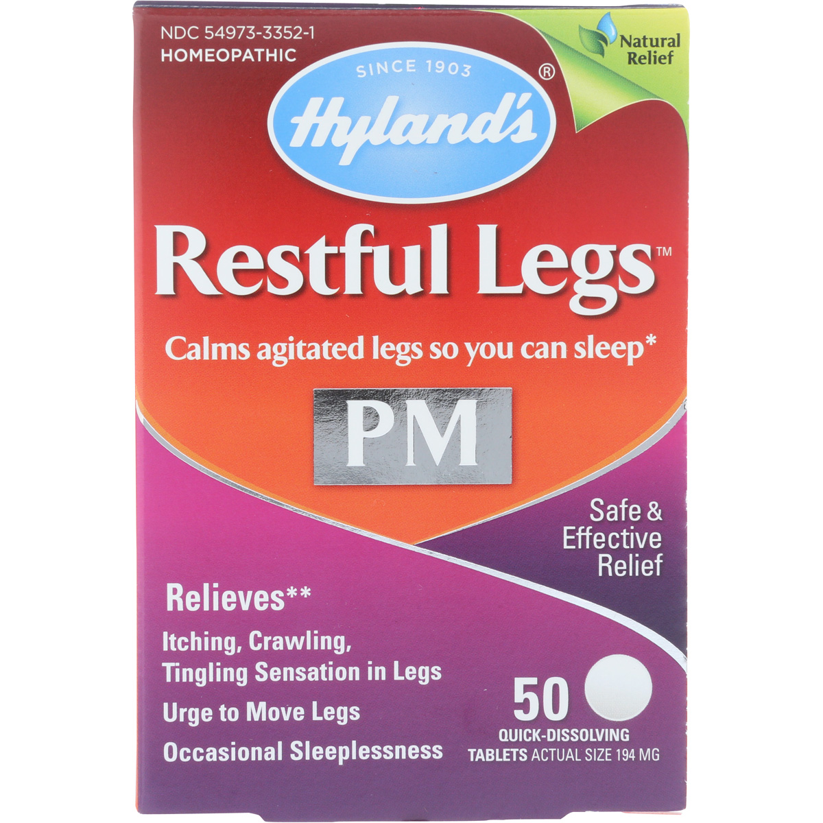 Hyland’S Restful Legs Pm Homeopathic 50 Quick-Dissolving Tablets
