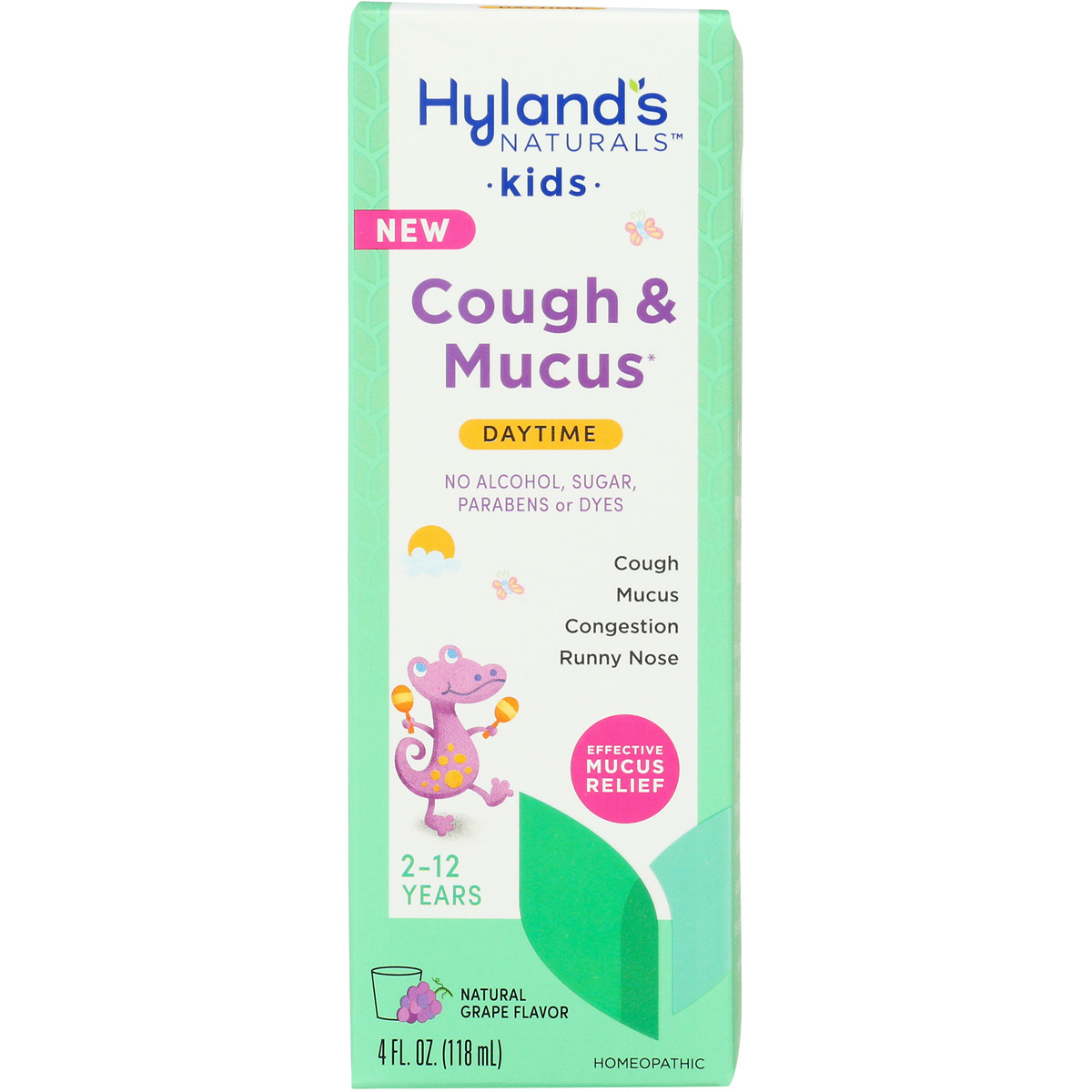 Hyland’S Kids Cough & Mucus Daytime Grape Flavor 4 Fl Oz Syrup