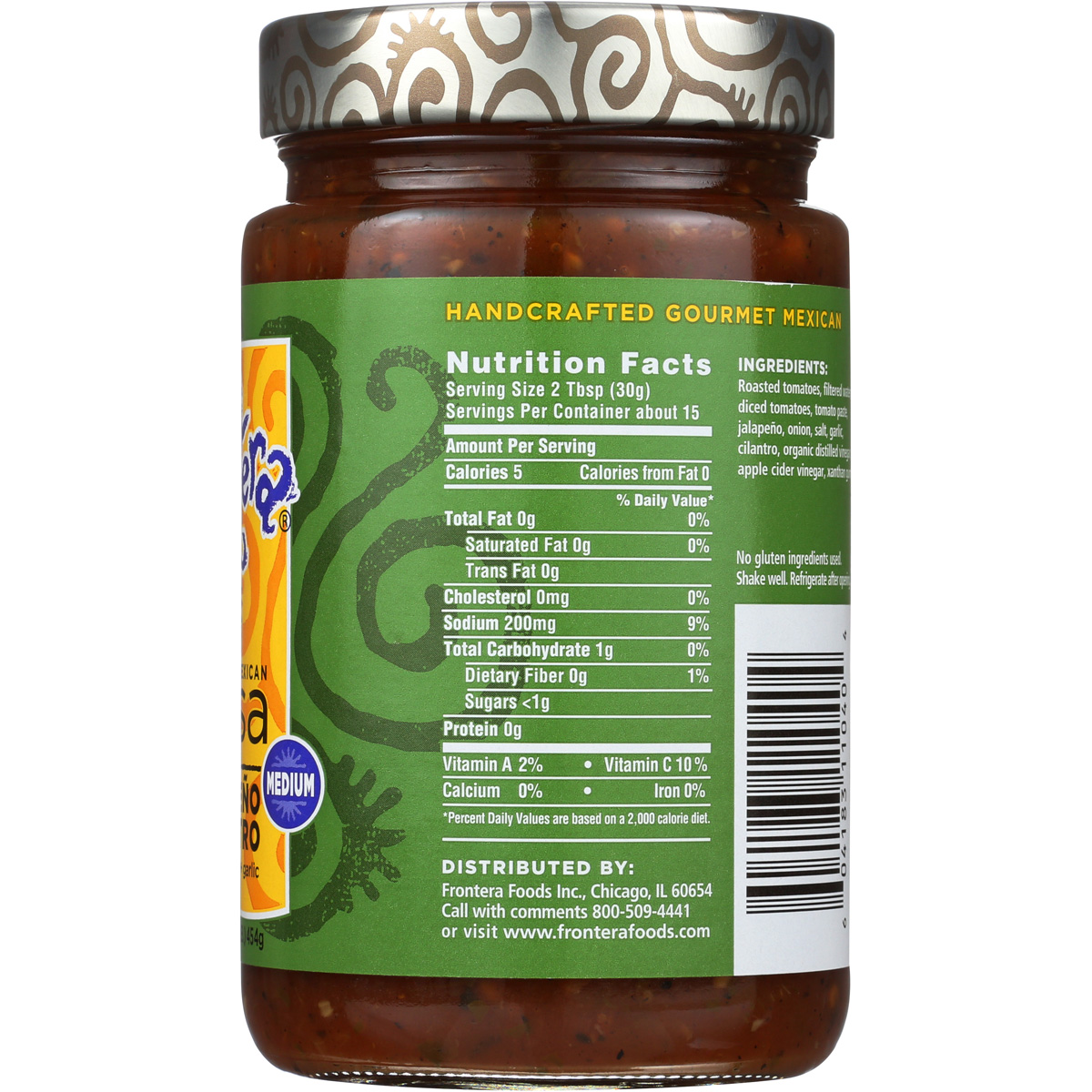 Frontera Jalapeno Cilantro Medium Salsa 16 Oz Gourmet Mexican