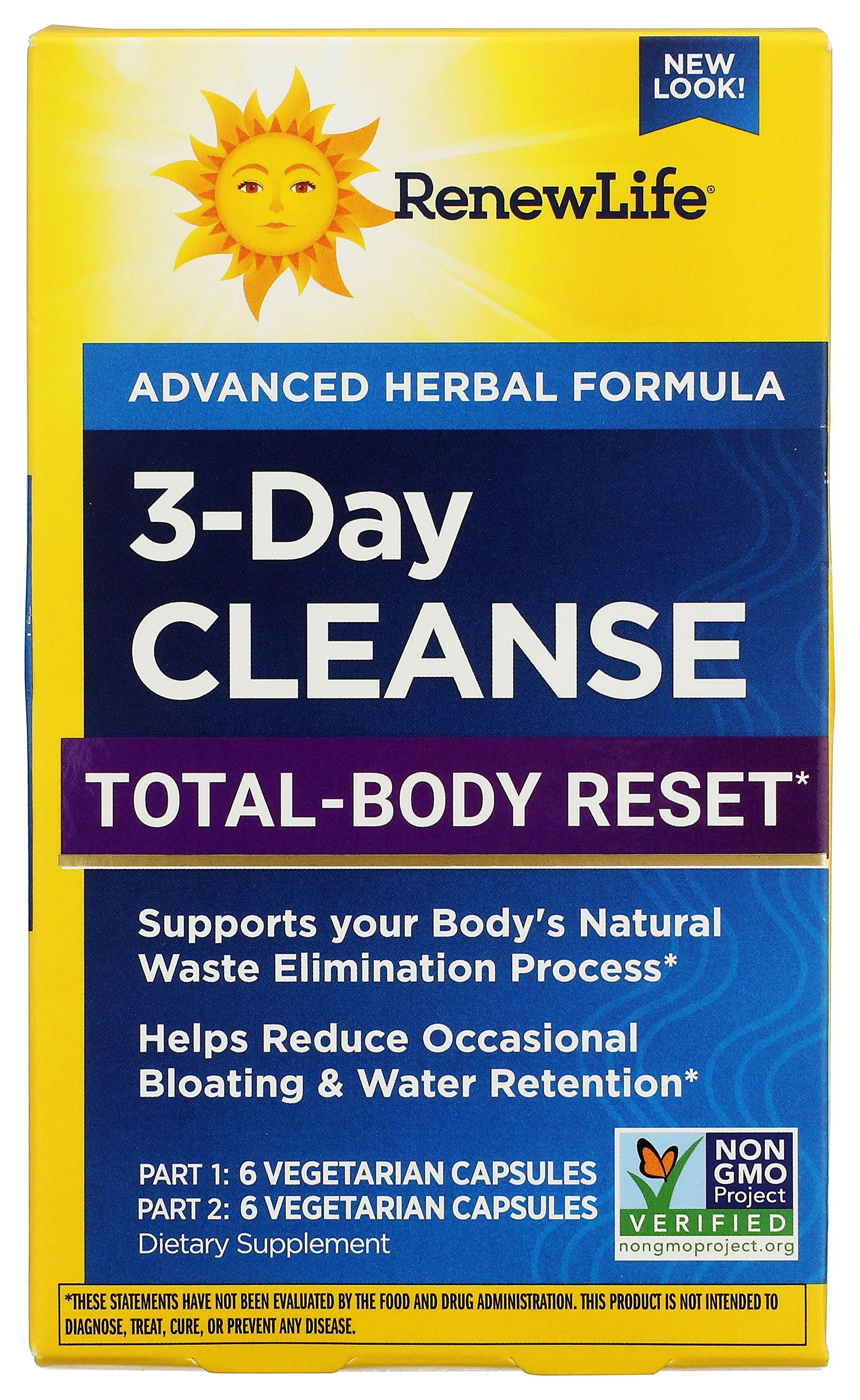 Renewlife Total Body Reset 3 Day Cleanse 12 Vegetarian Capsules Ct
