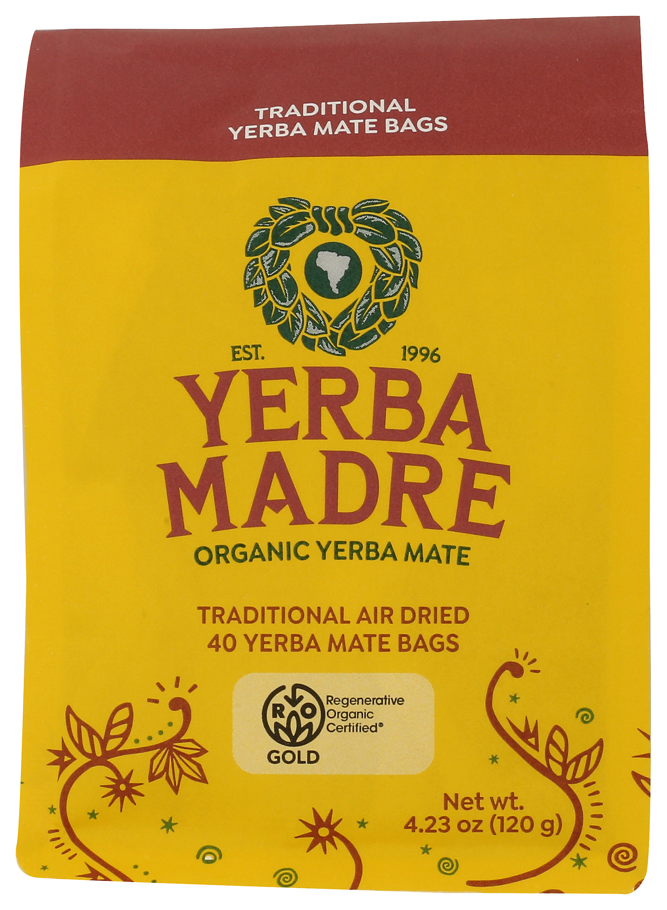 Yerba Madre Organic Mate Bags 40 Count Beverage