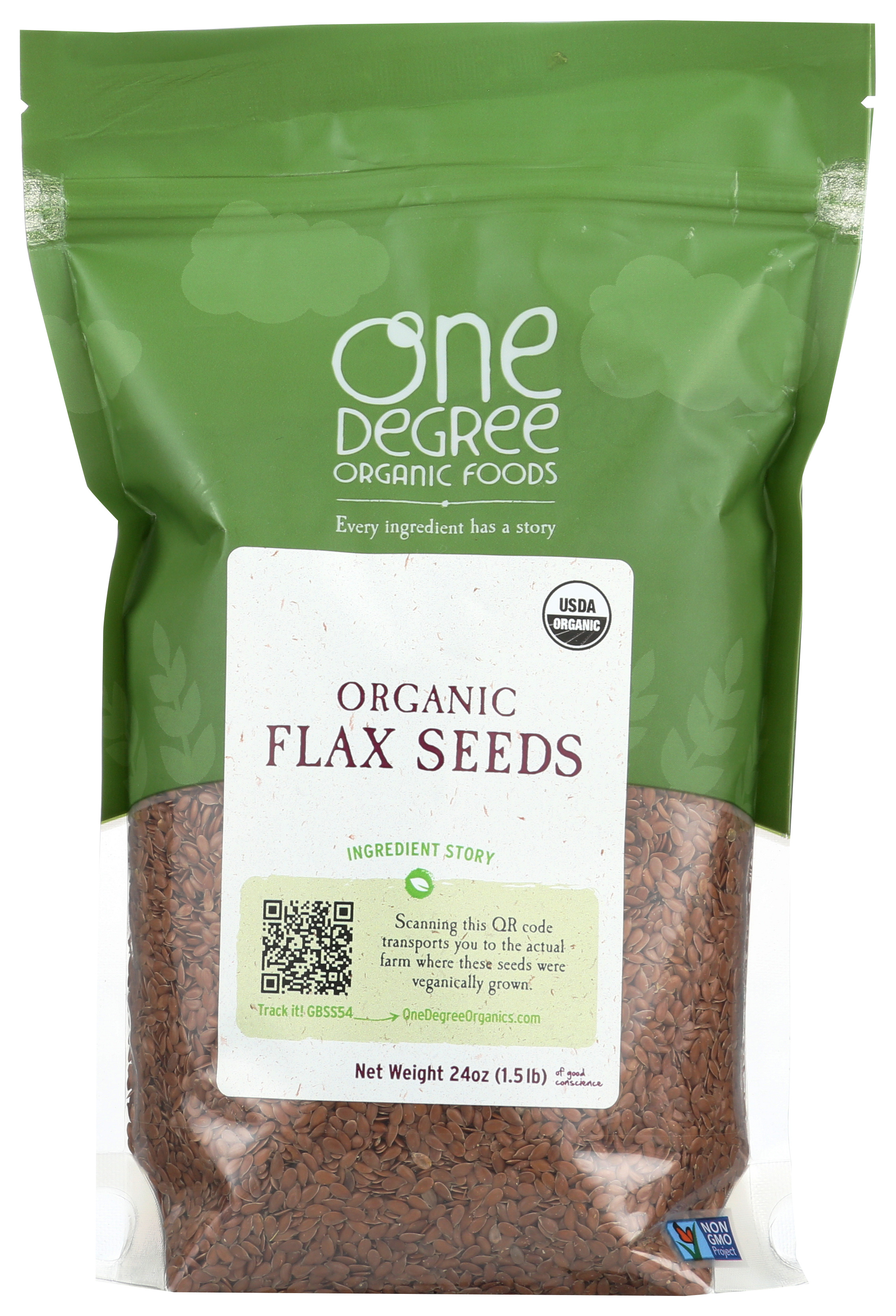 Organic Flax Seeds By One Degree Foods 24Oz 24 Oz
