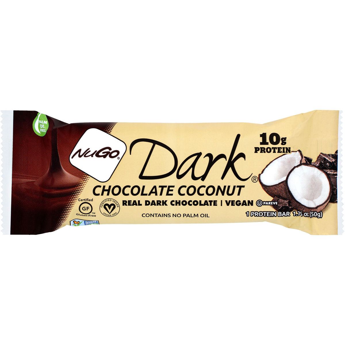 Nugo Dark Chocolate Coconut Protein Bar 1.75 Oz 1.76