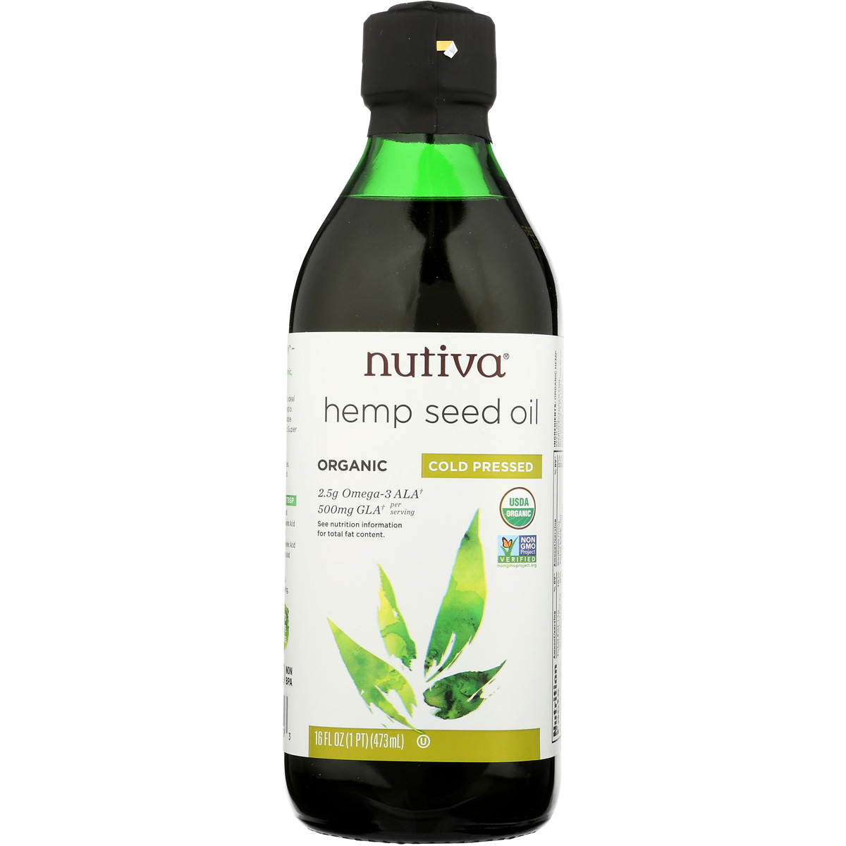 Organic Nutiva Hemp Seed Oil Cold Pressed 16 Oz Bottle