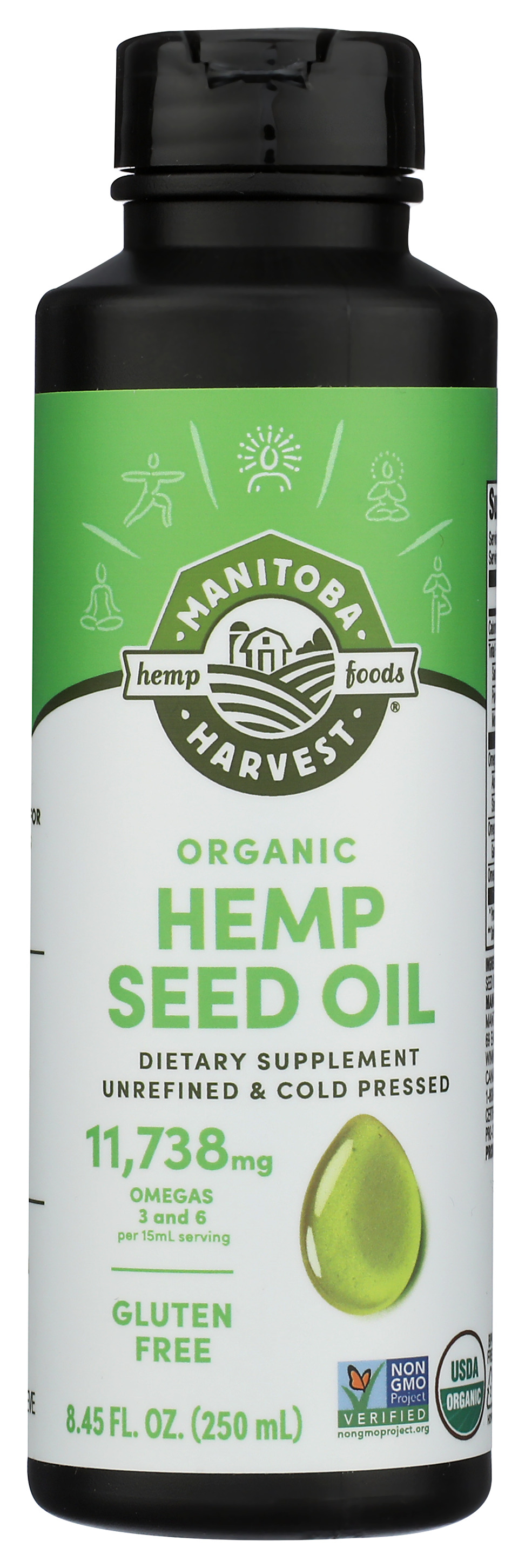 Manitoba Harvest Organic Hemp Seed Oil 8.45 Fl Oz Dietary Supplement 8.4