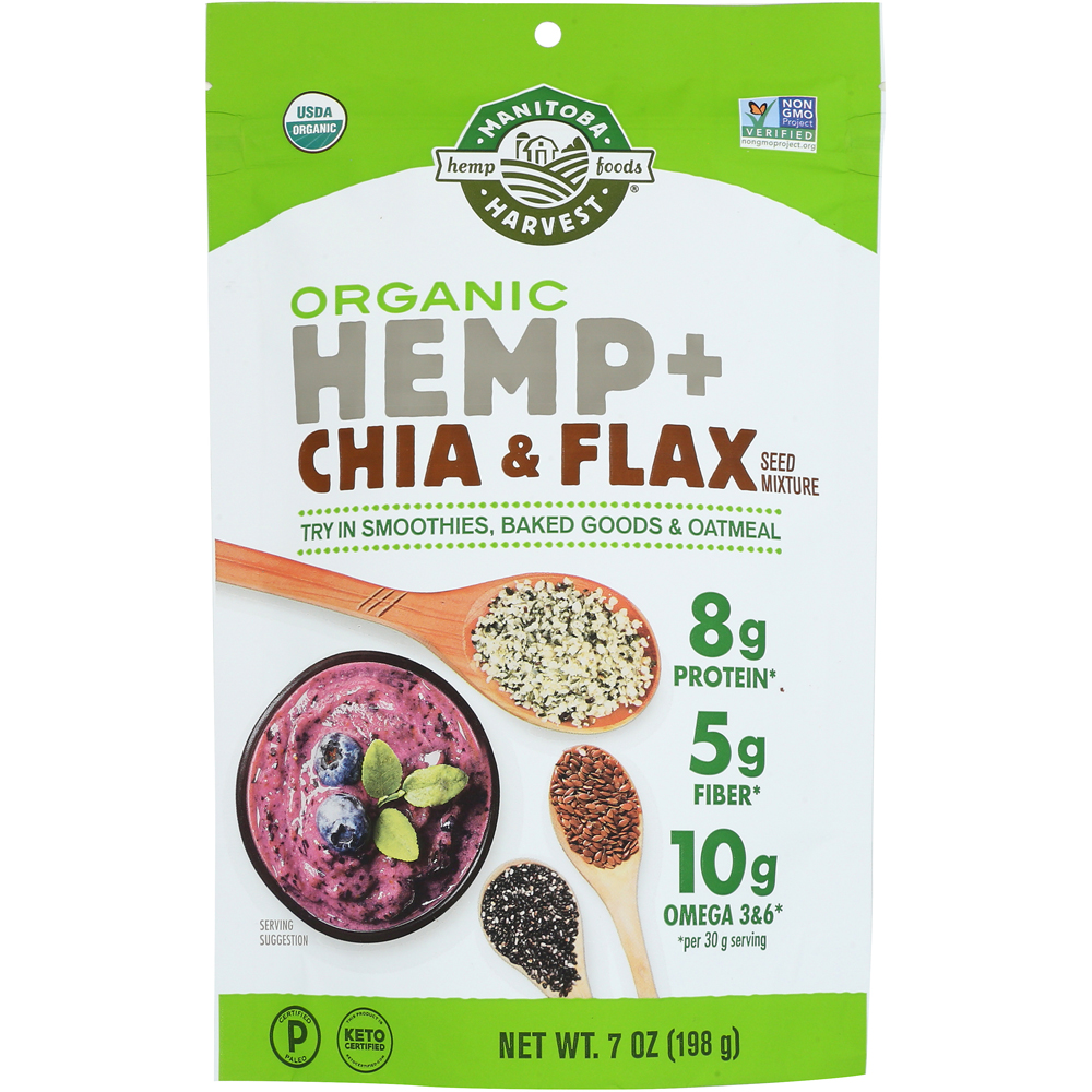 Organic Hemp Chia Flax Seed Mix By Manitoba Harvest 7 Oz
