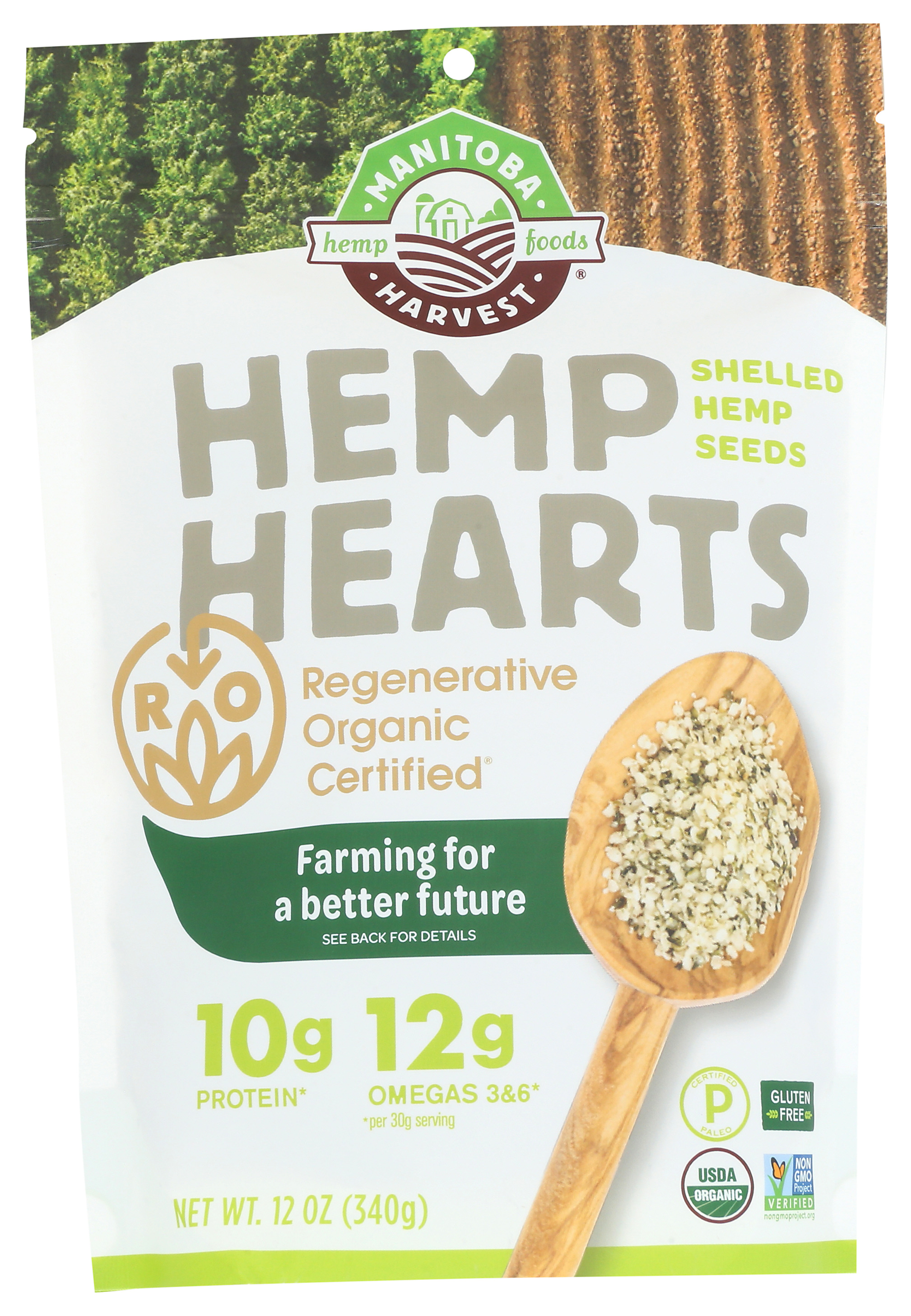 Organic Hemp Hearts Shelled Seeds By Manitoba Harvest 12 Oz