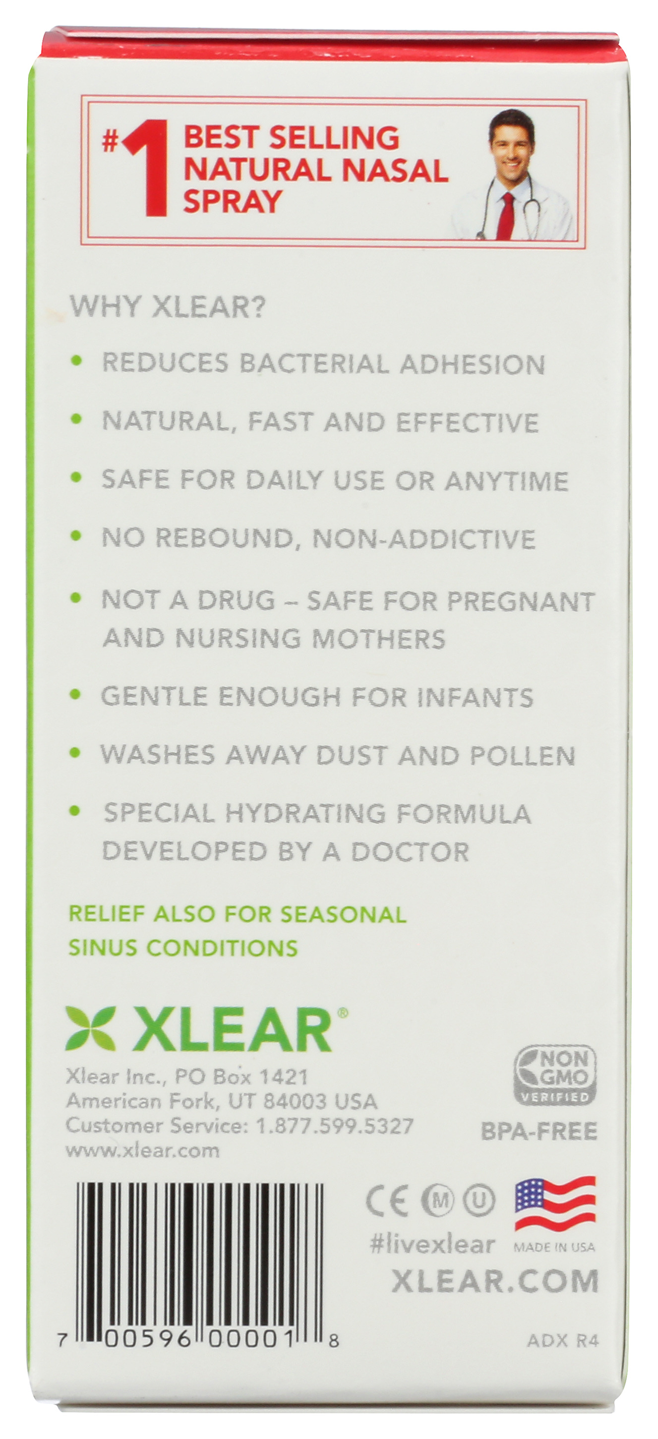 Xlear Natural Saline Nasal Spray Fast Relief