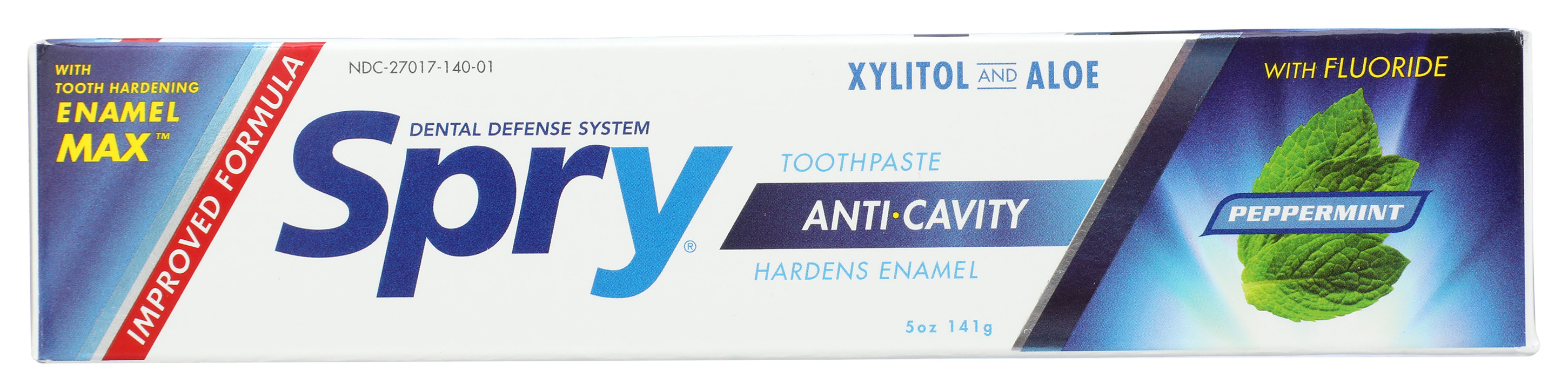 Spry Anti-Cavity Toothpaste With Fluoride Xylitol Aloe Peppermint