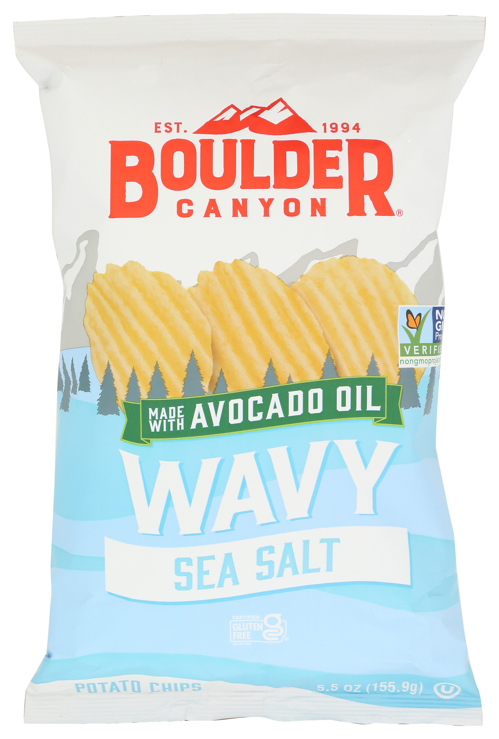 Boulder Canyon Potato Chips Wavy Style Sea Salt 5.5 Oz