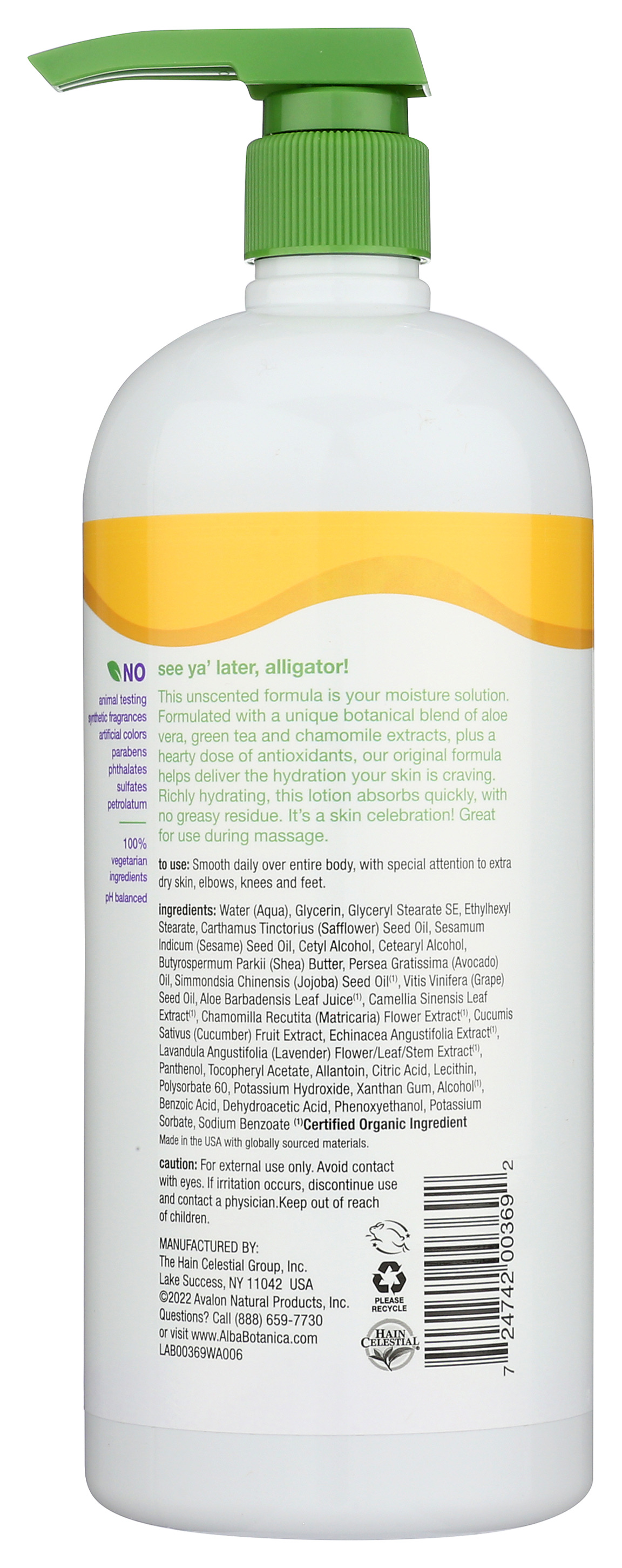 Alba Botanica Very Emollient Body Lotion Unscented Original