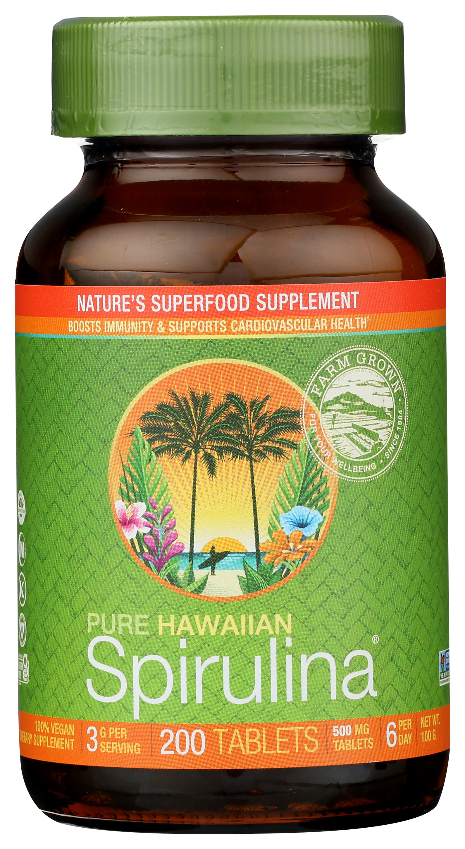 Nutrex Hawaii Pure Hawaiian Spirulina Pacifica 200 Tablets 500 Mg 100 G