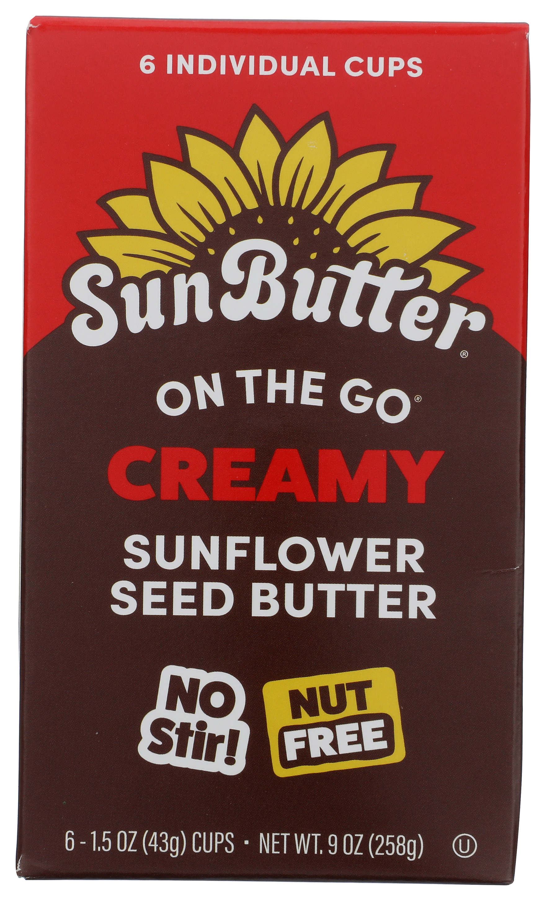 Sunbutter On The Go Creamy Sunflower Seed Butter 6 Individual Cups 1.5