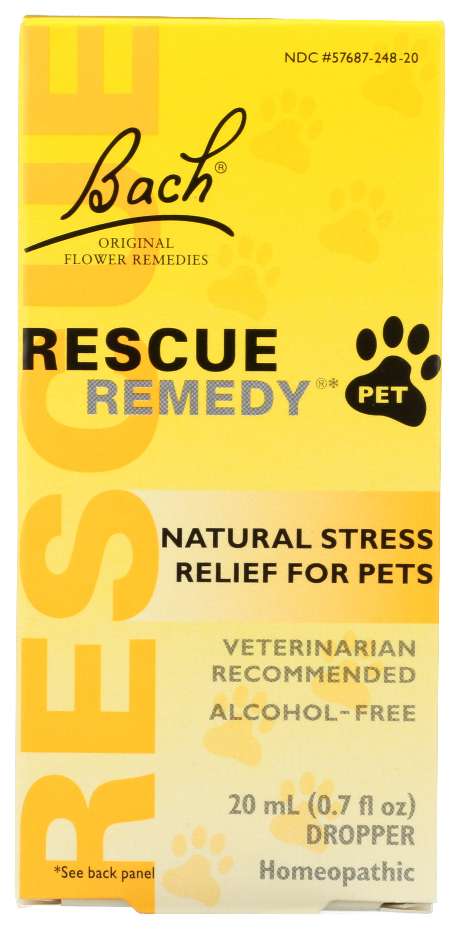 Bach Rescue Remedy Pet Natural Stress Relief 0.7 Fl Oz Dropper