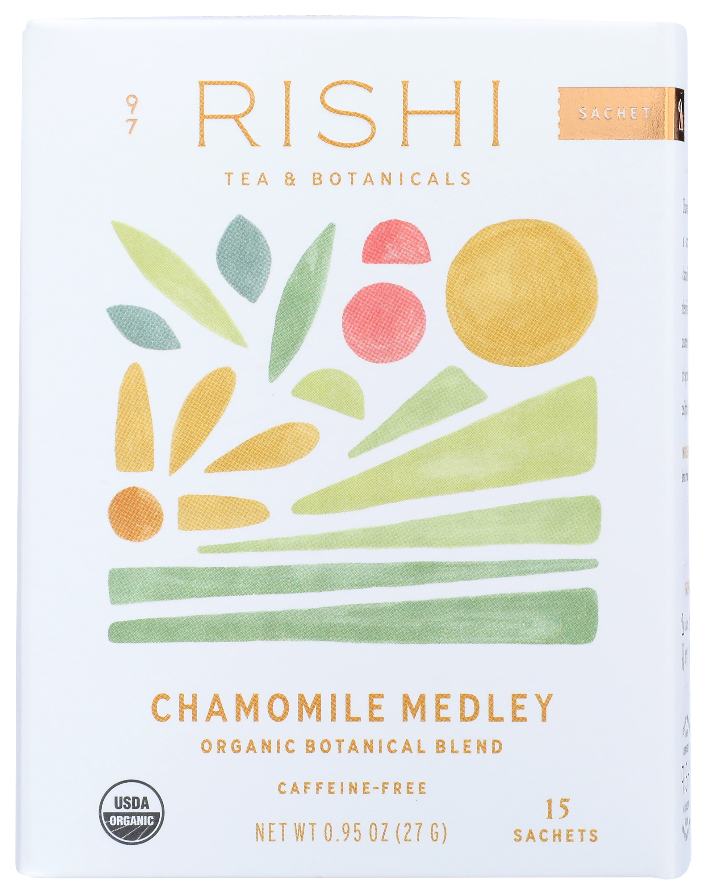 Rishi Organic Chamomile Medley Herbal Tea 15 Sachets Caffeine-Free Bag