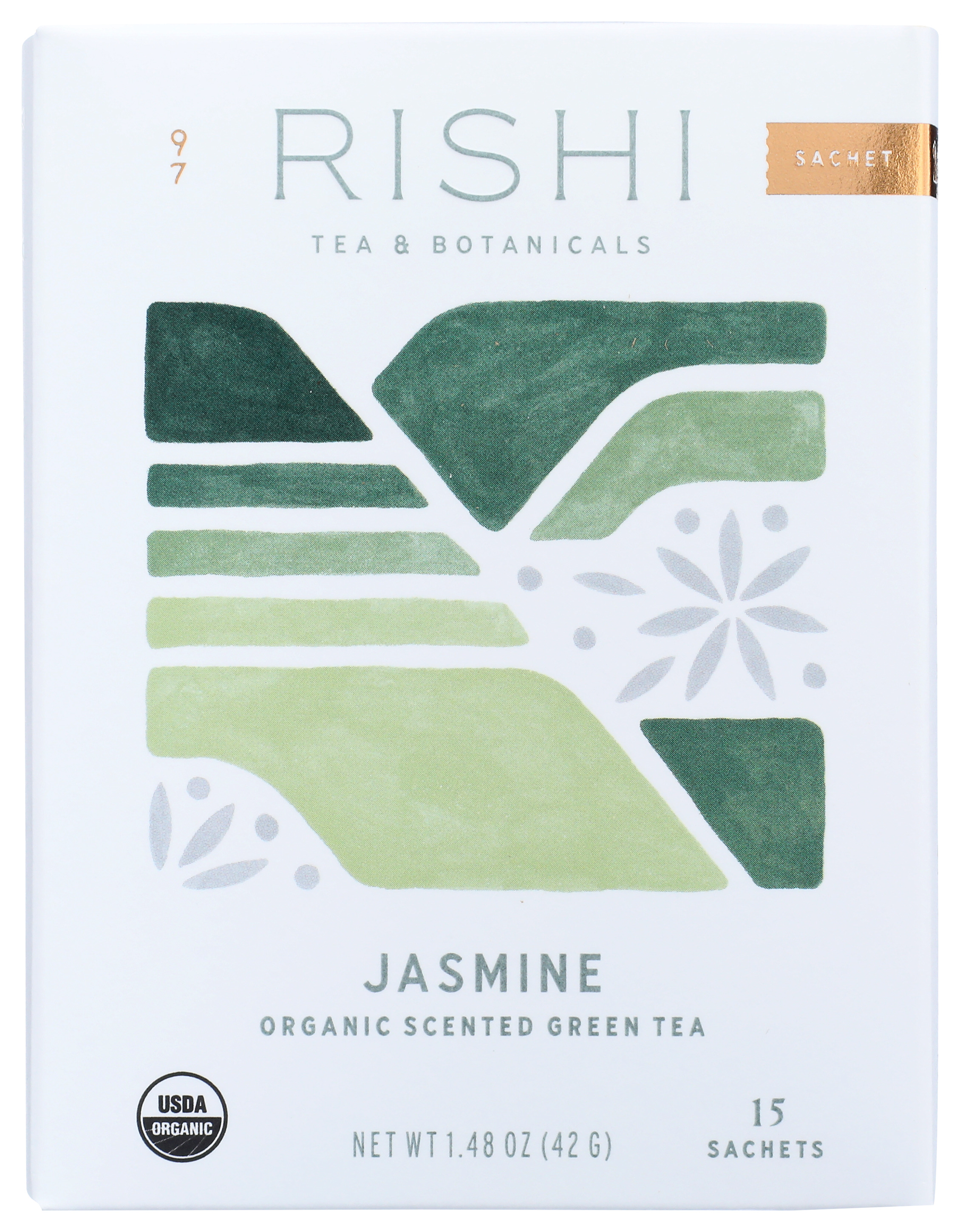 Rishi Tea Jasmine Organic Scented Green 15 Sachets Bag