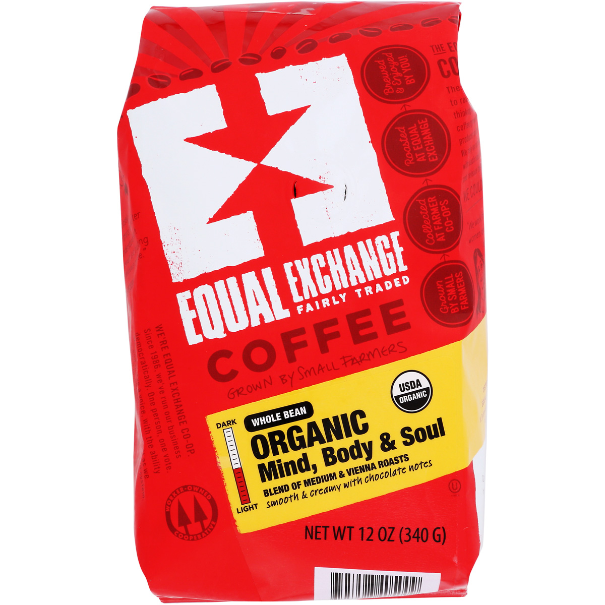 Equal Exchange Organic Whole Bean Coffee Mind Body & Soul 12