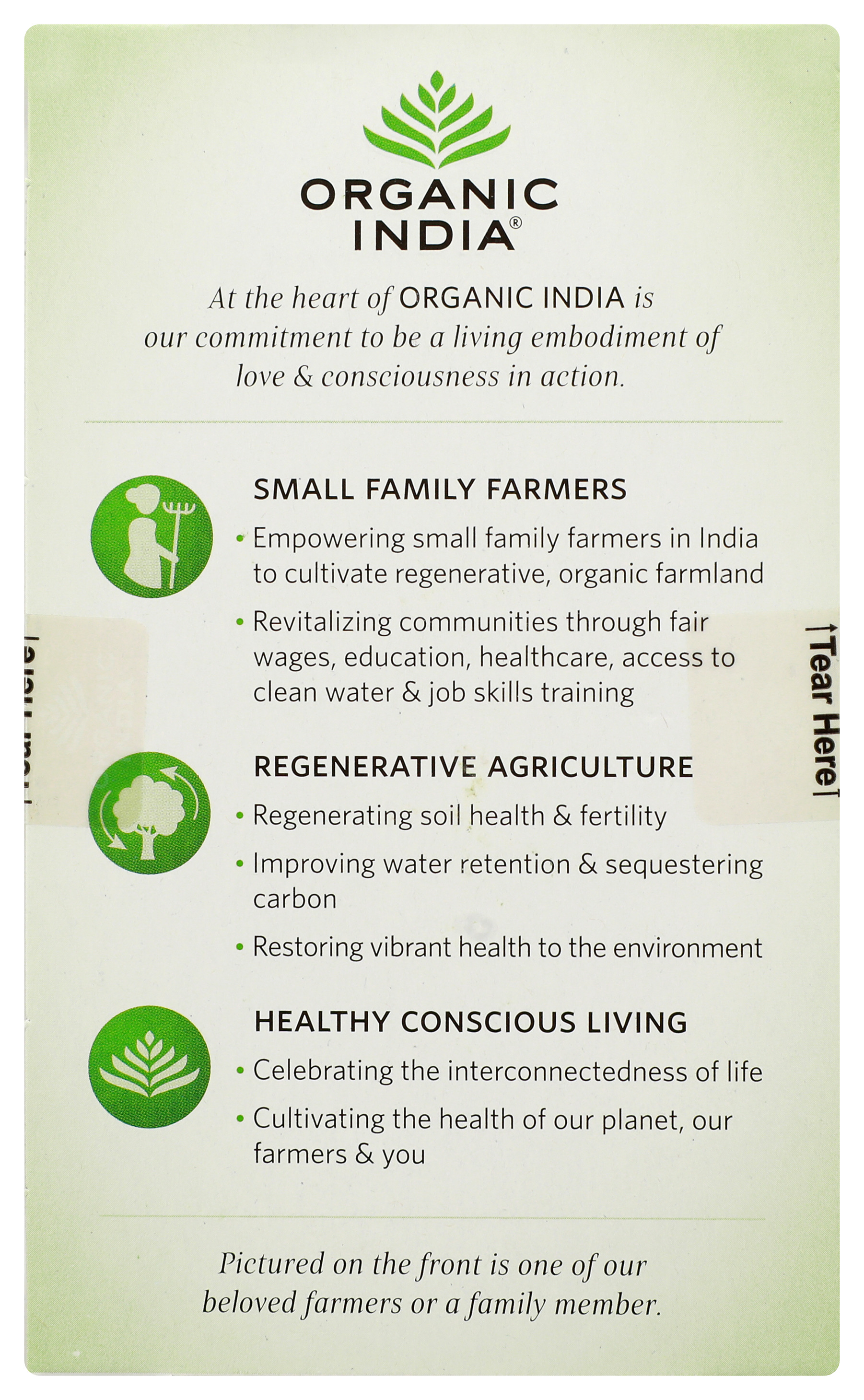 Organic India Tulsi Green Tea 18 Infusion Bags Herbal Supplement Ct