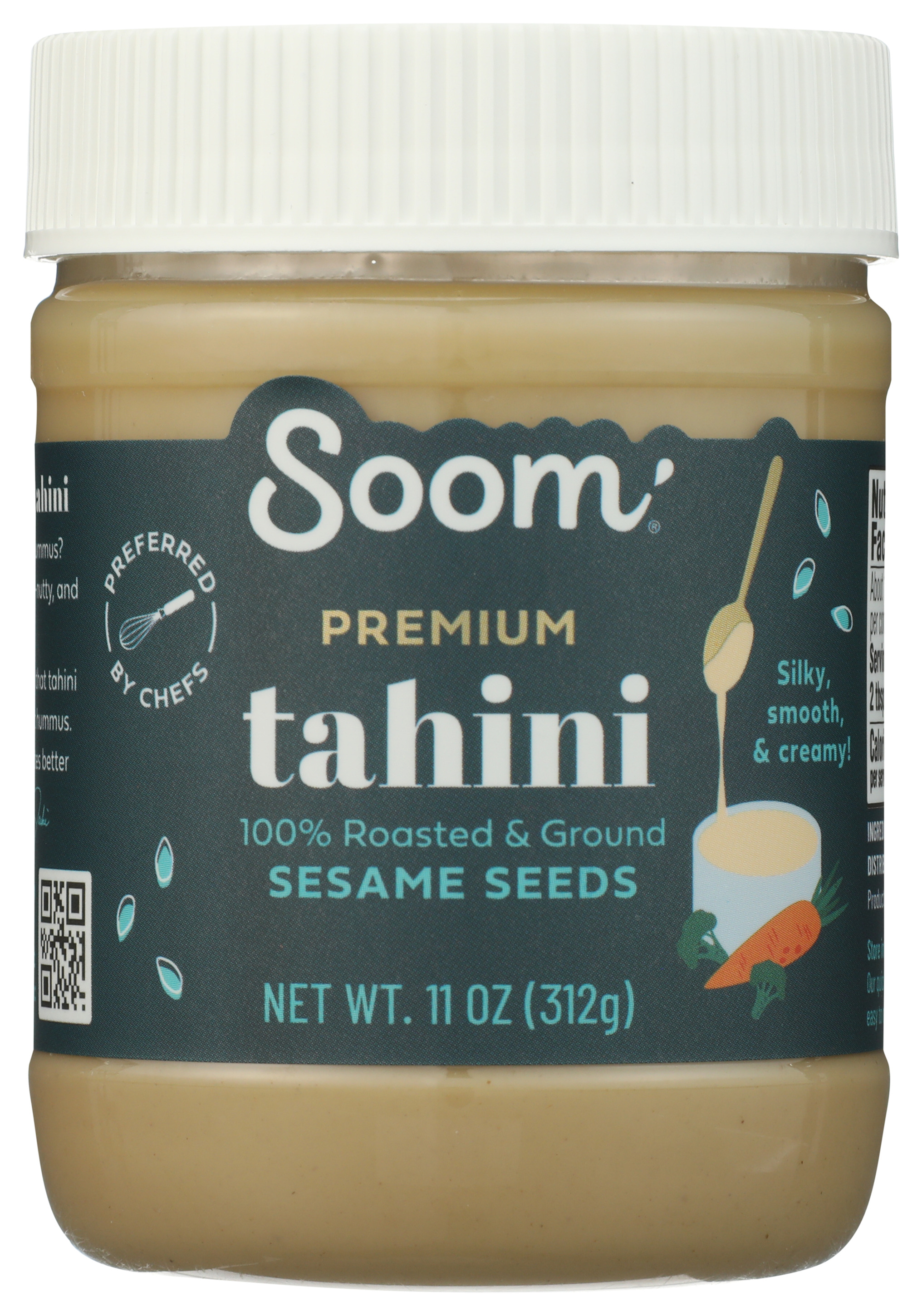 Premium Tahini Spread By Soom 11 Oz Sesame Seed