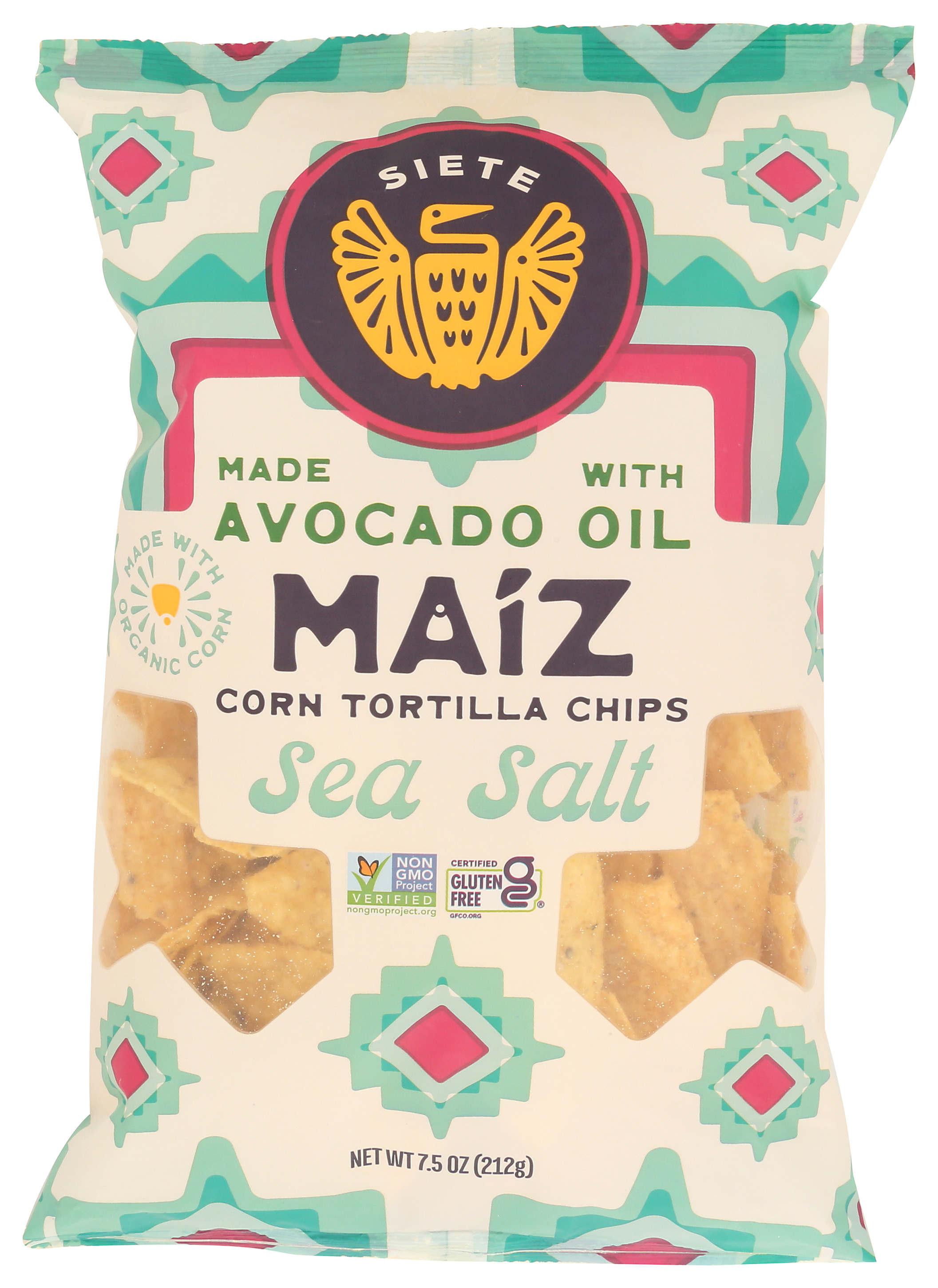 Siete Sea Salt Maiz Corn Chips 7.5 Ounce Bag Oz