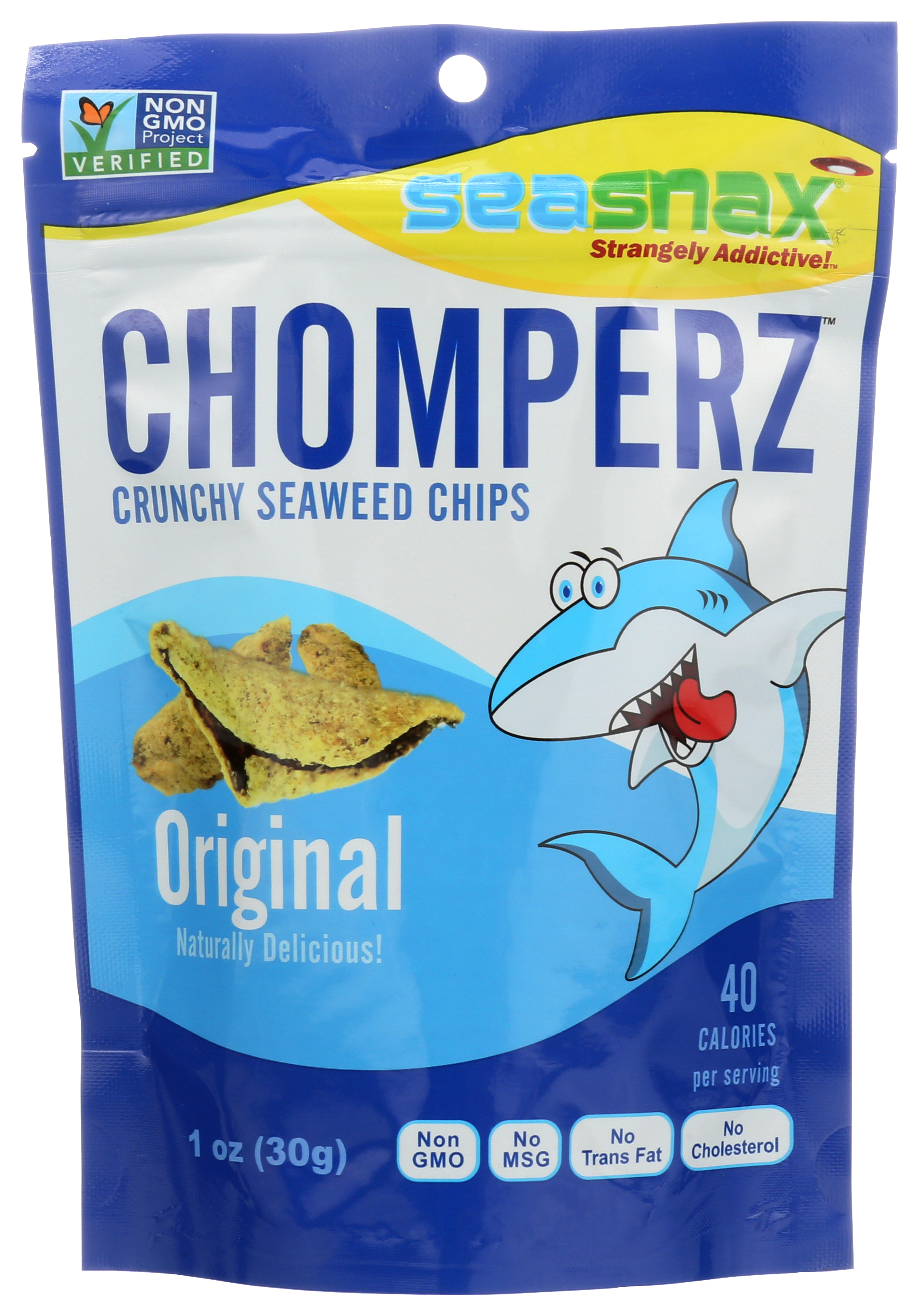 Seasnax Chomperz Original Seaweed Chips Crunchy Snack 1 Oz