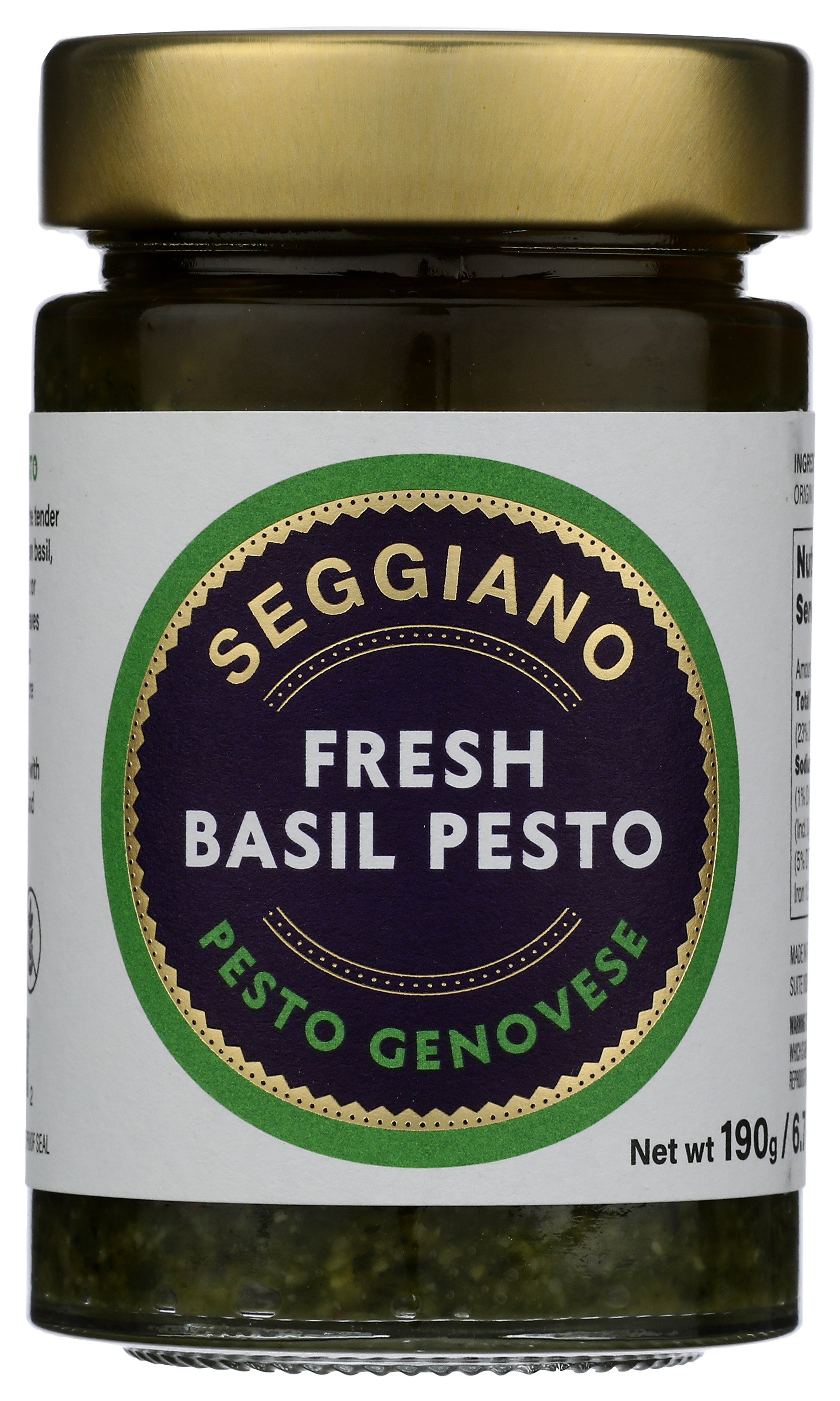 Seggiano Fresh Basil Pesto 190G Genovese Oil