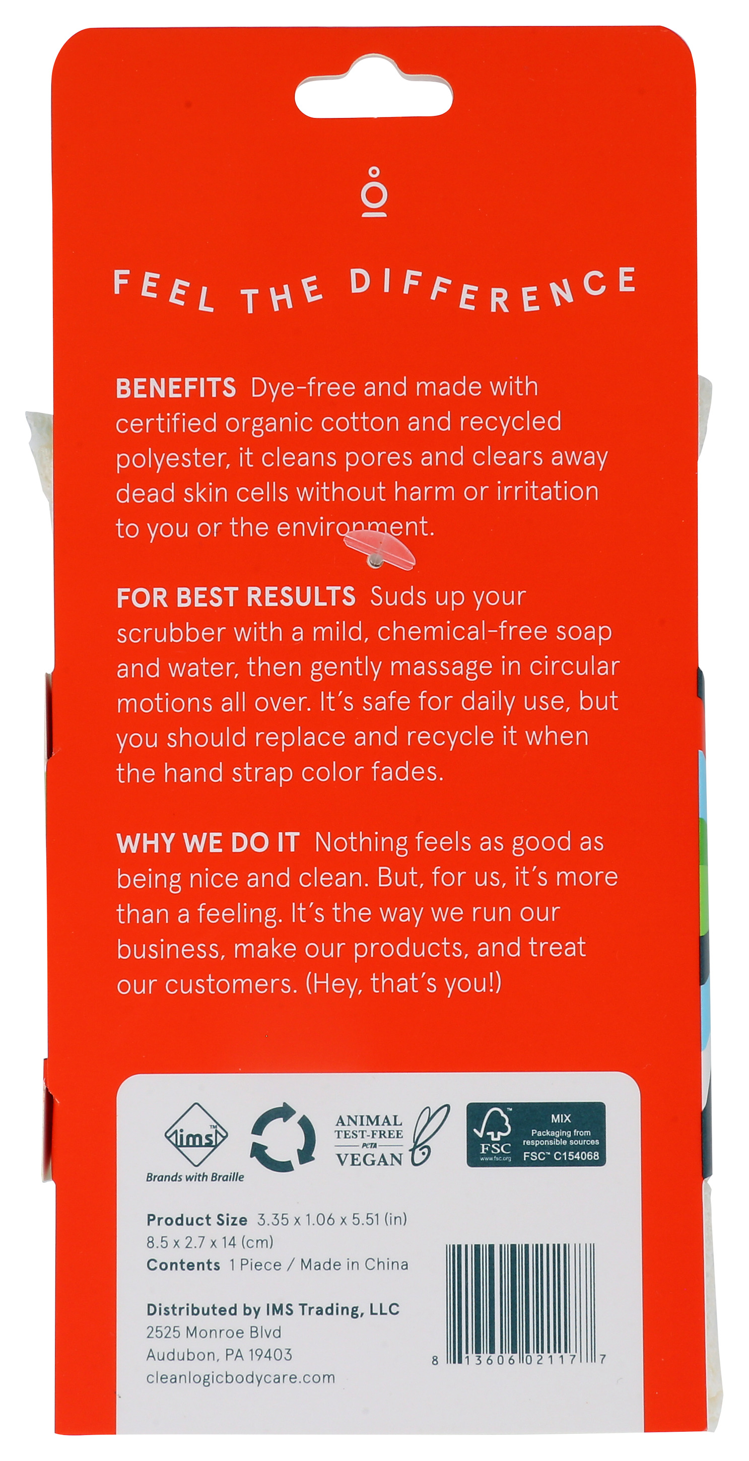 Cleanlogic Body Exfoliator Scrubber Scrub 1 Ct