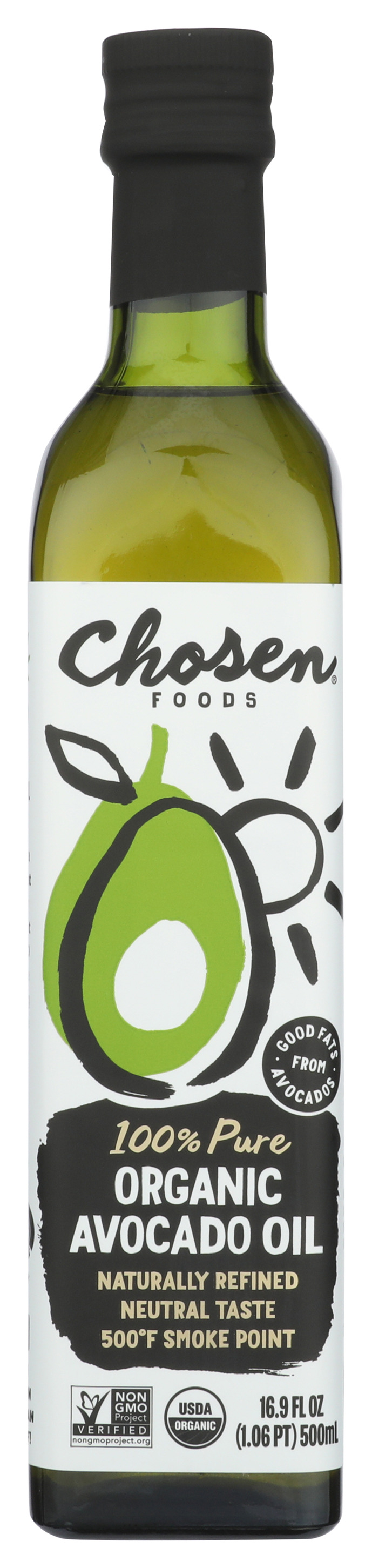 Chosen Foods Organic Pure Avocado Oil 500Ml Cooking