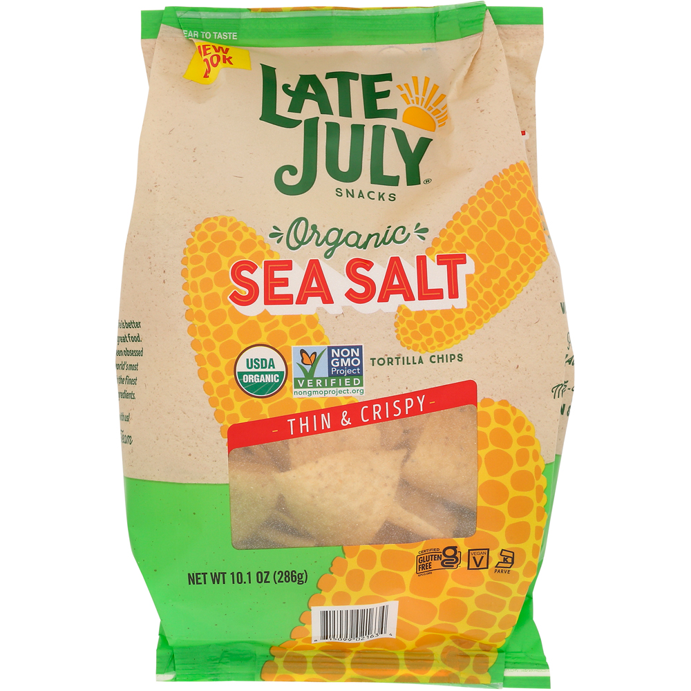 Organic Late July Sea Salt Tortilla Chips 10.1 Oz Bag