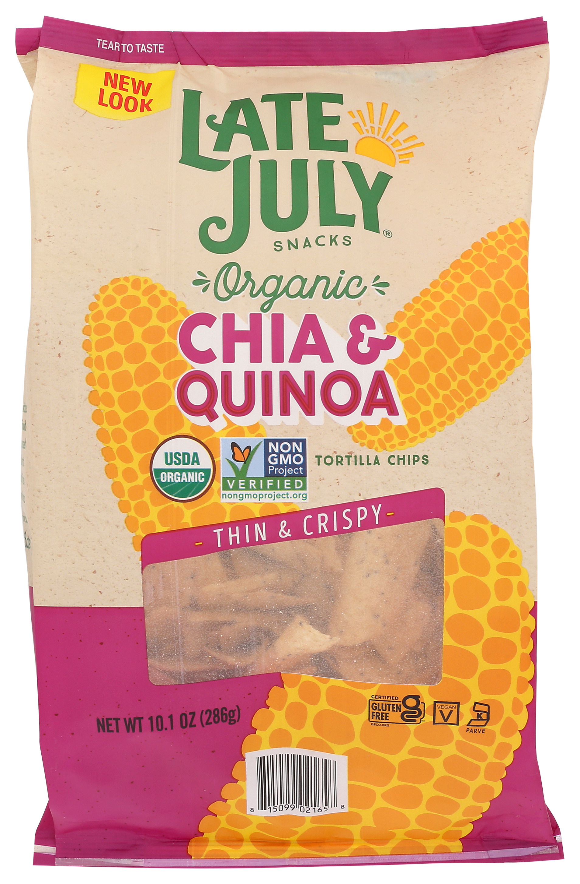 Late July Organic Thin & Crispy Chia Quinoa Tortilla Chips 10.1 Oz