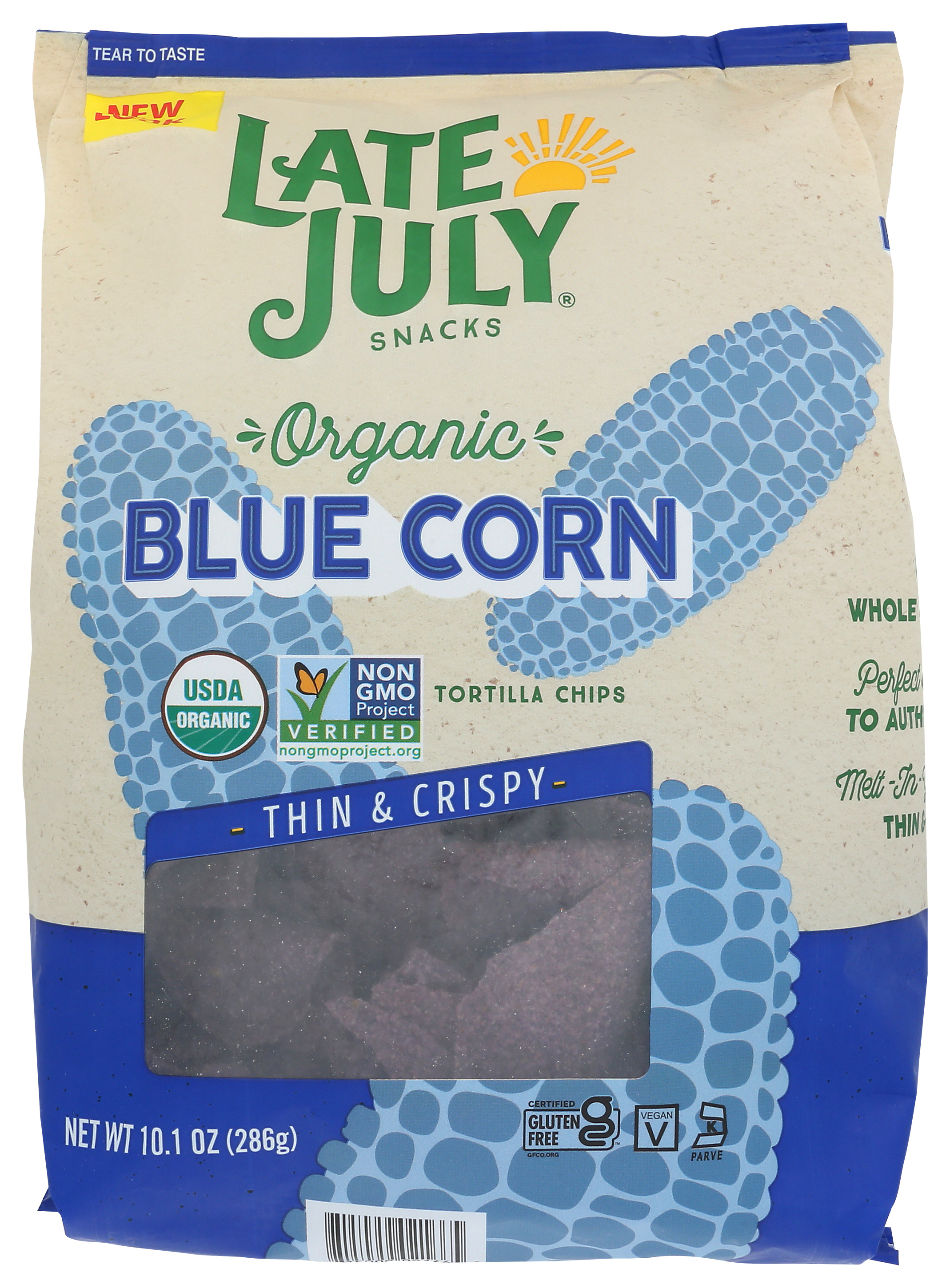 Organic Blue Corn Tortilla Chips Late July 10.1 Oz