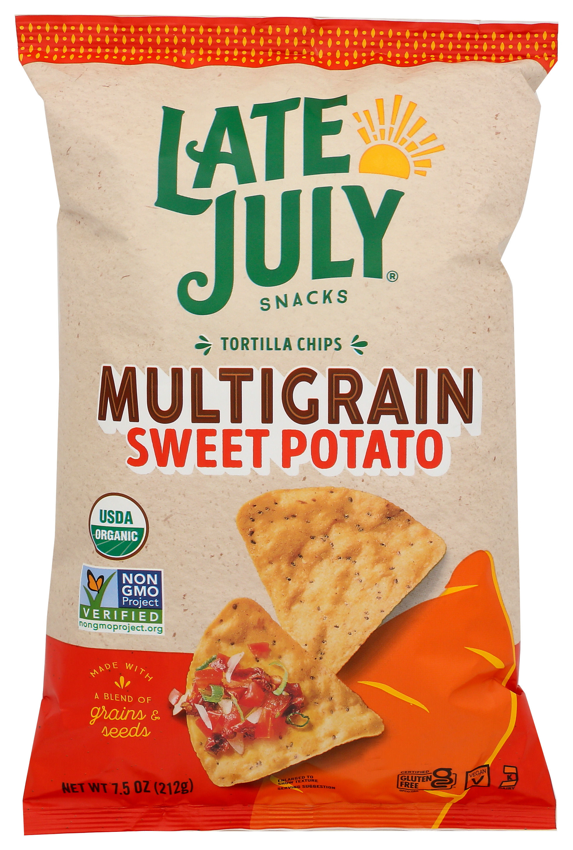 Late July Organic Sweet Potato Multigrain Tortilla Chips 7.5 Oz Seeds