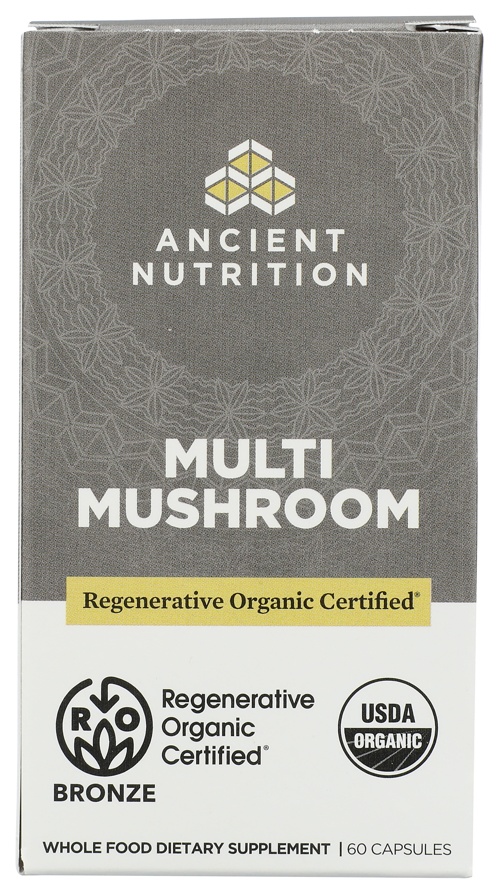 Multi Mushroom Whole Food Supplement By Ancient Nutrition 60 Capsules