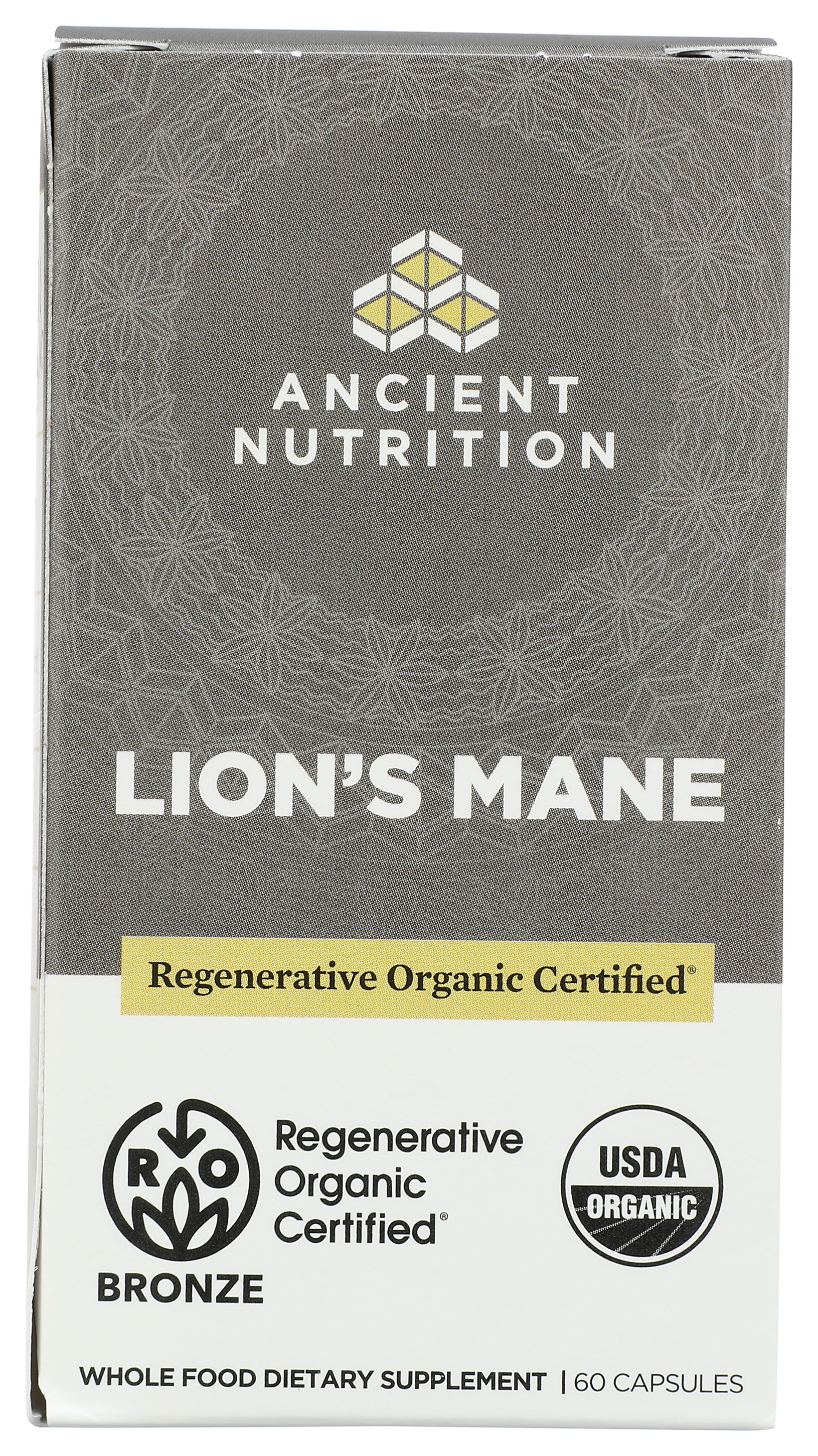 Ancient Nutrition 60 Ct Lions Mane Whole Food Supplement Capsules
