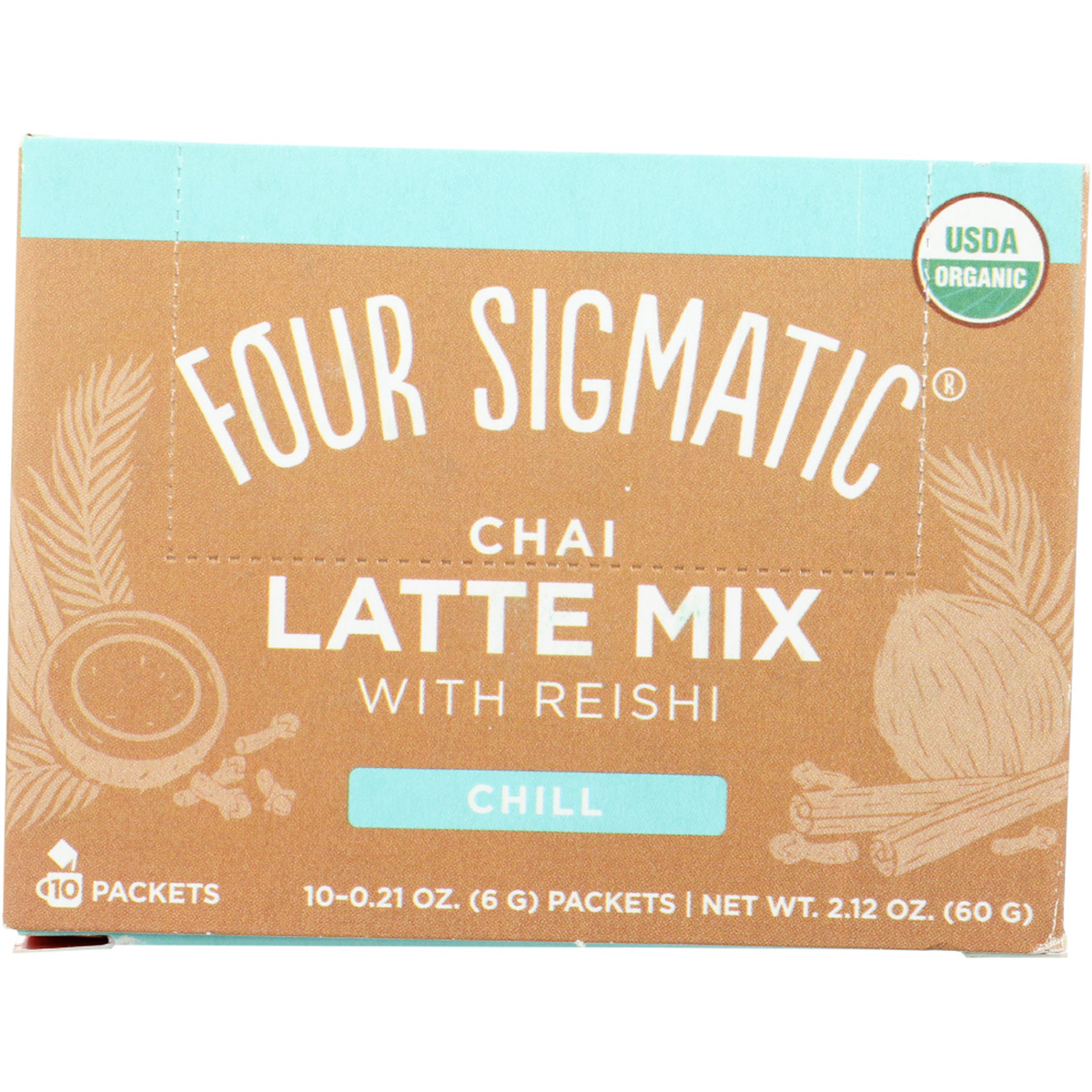 Four Sigmatic Chai Latte Mix With Reishi 10 Packets Organic Ct Beverage