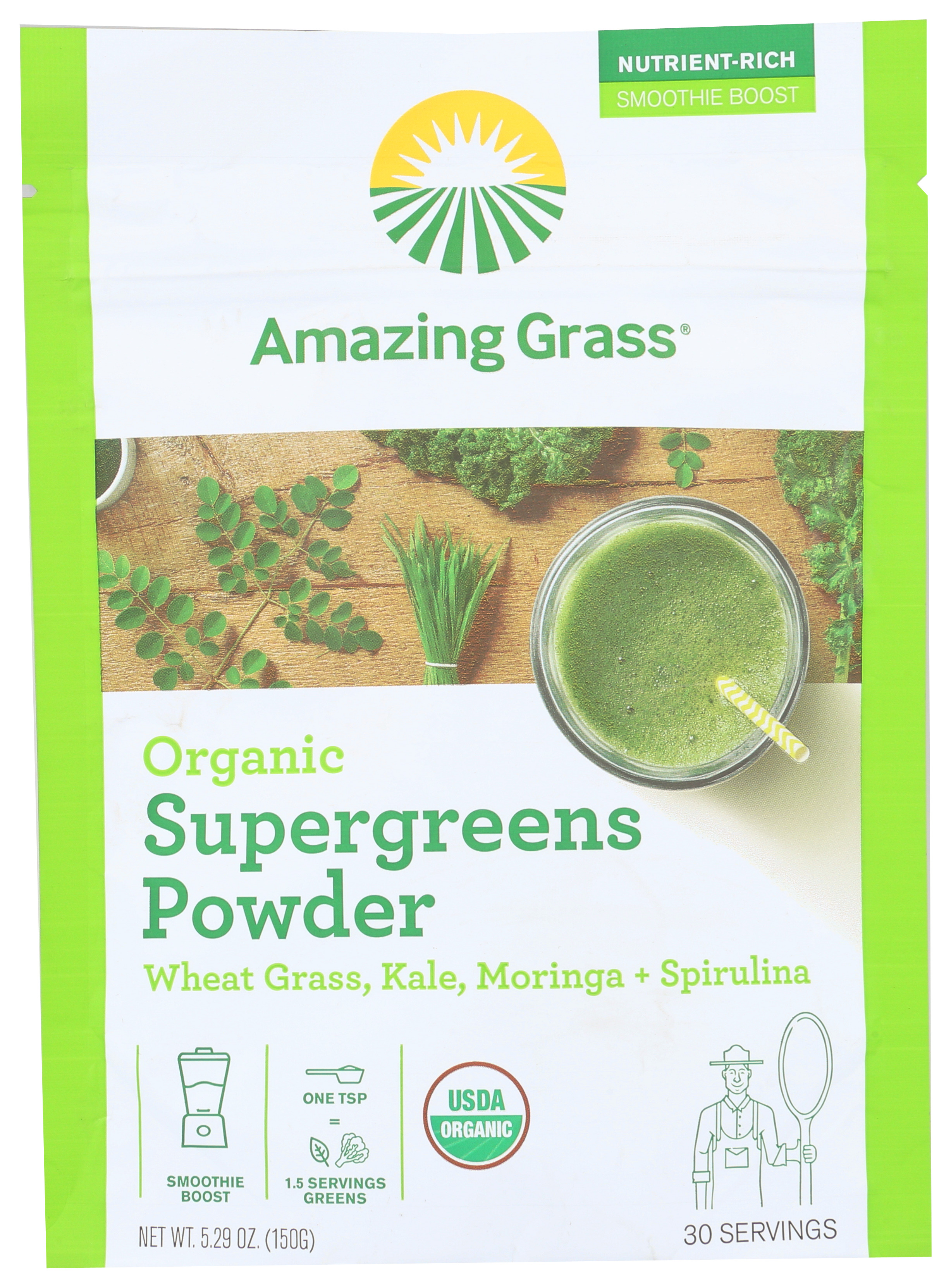Amazing Grass Organic Supergreens Powder 5.29 Oz