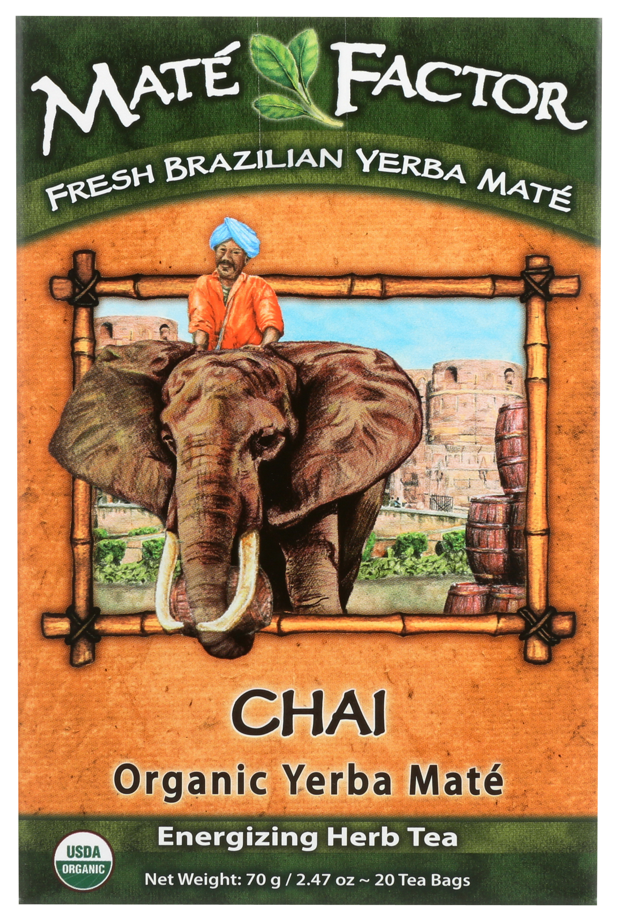 Mate Factor Organic Yerba Tea Bags Chai 20 Herb