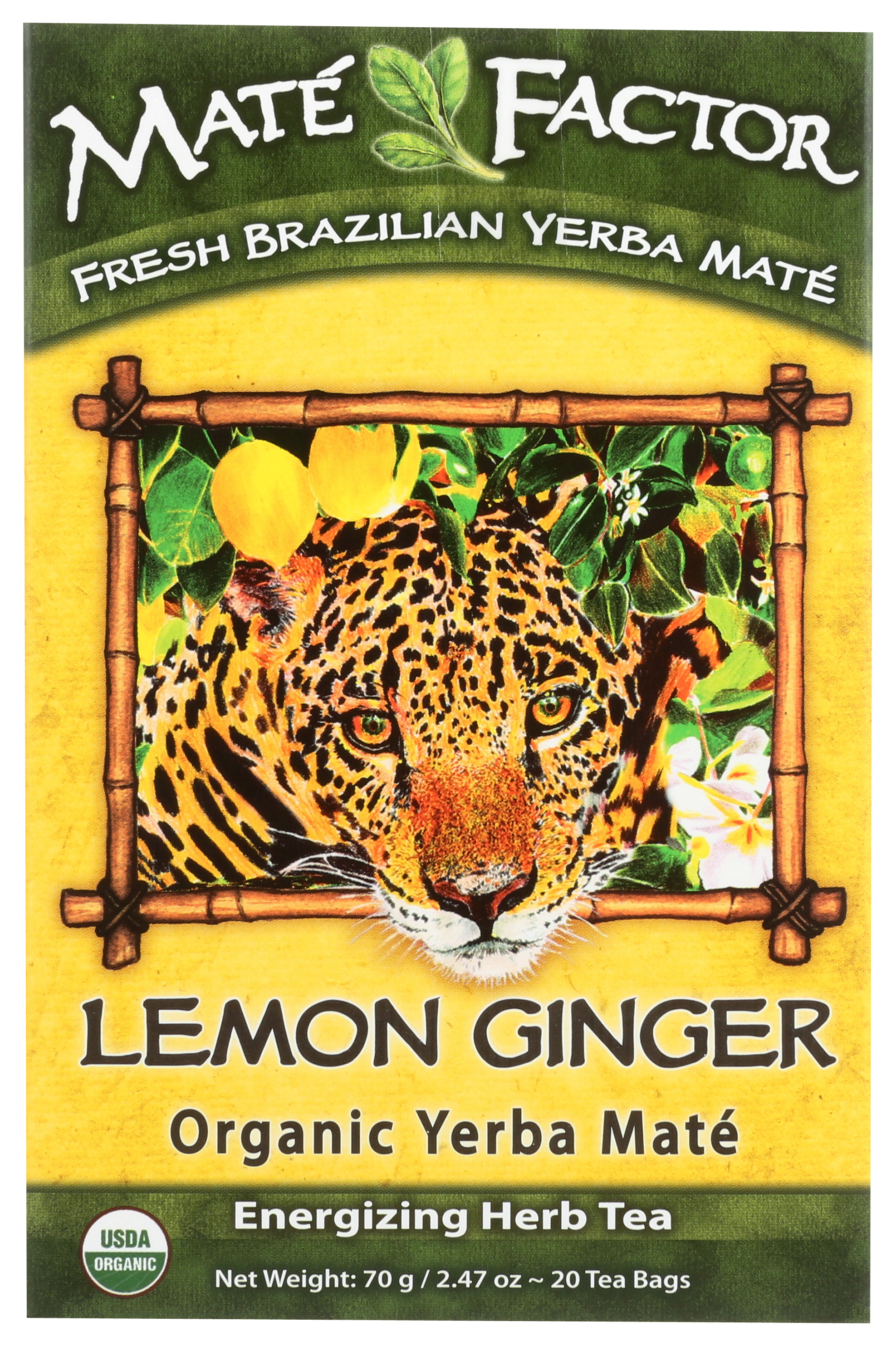 Organic Yerba Mate Tea Bags Lemon Ginger By Factor 20