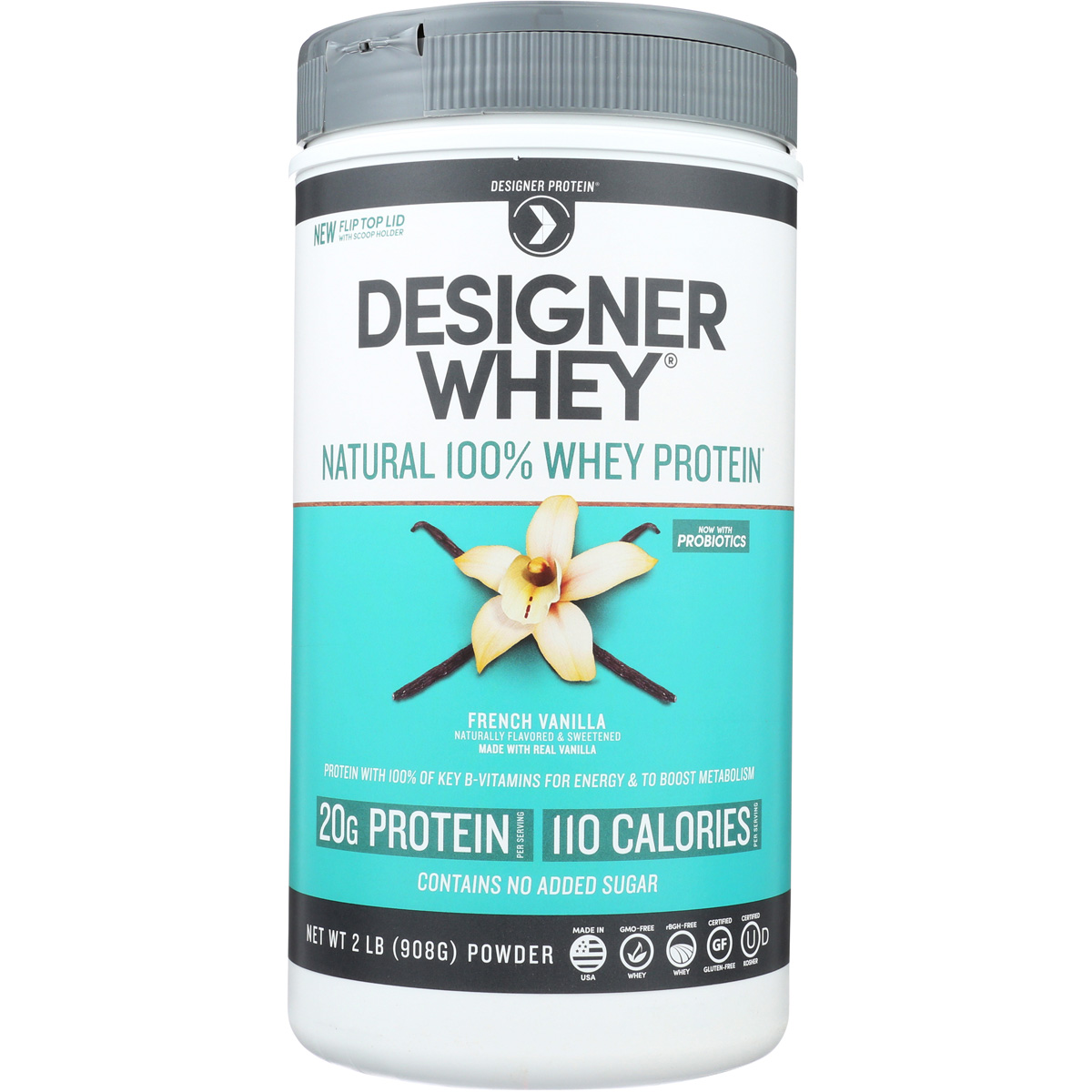 Designer Whey Natural 100% Protein Powder French Vanilla 2 Lb