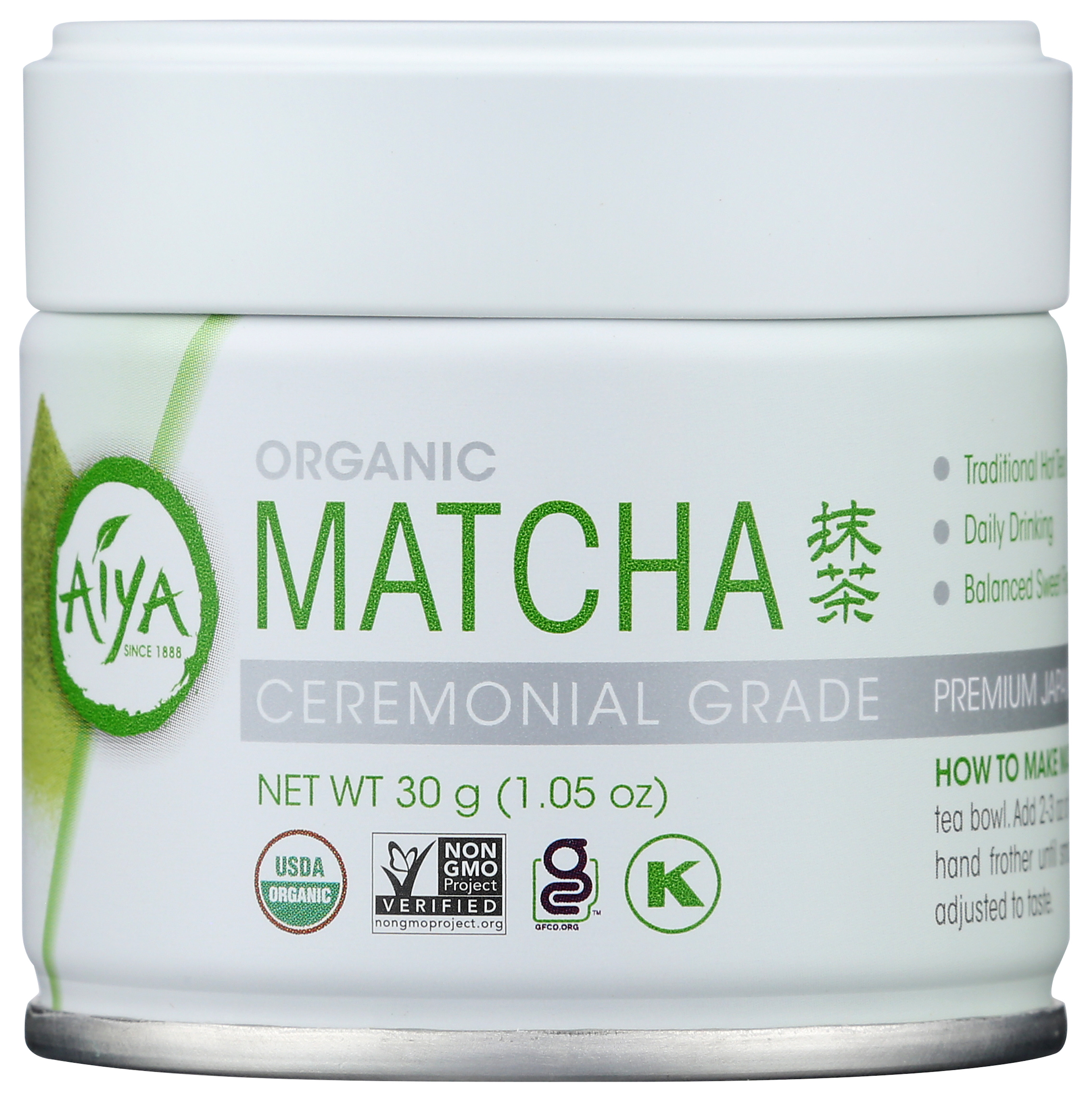 Aiya Organic Matcha Ceremonial Grade 30 G Japanese Green Tea