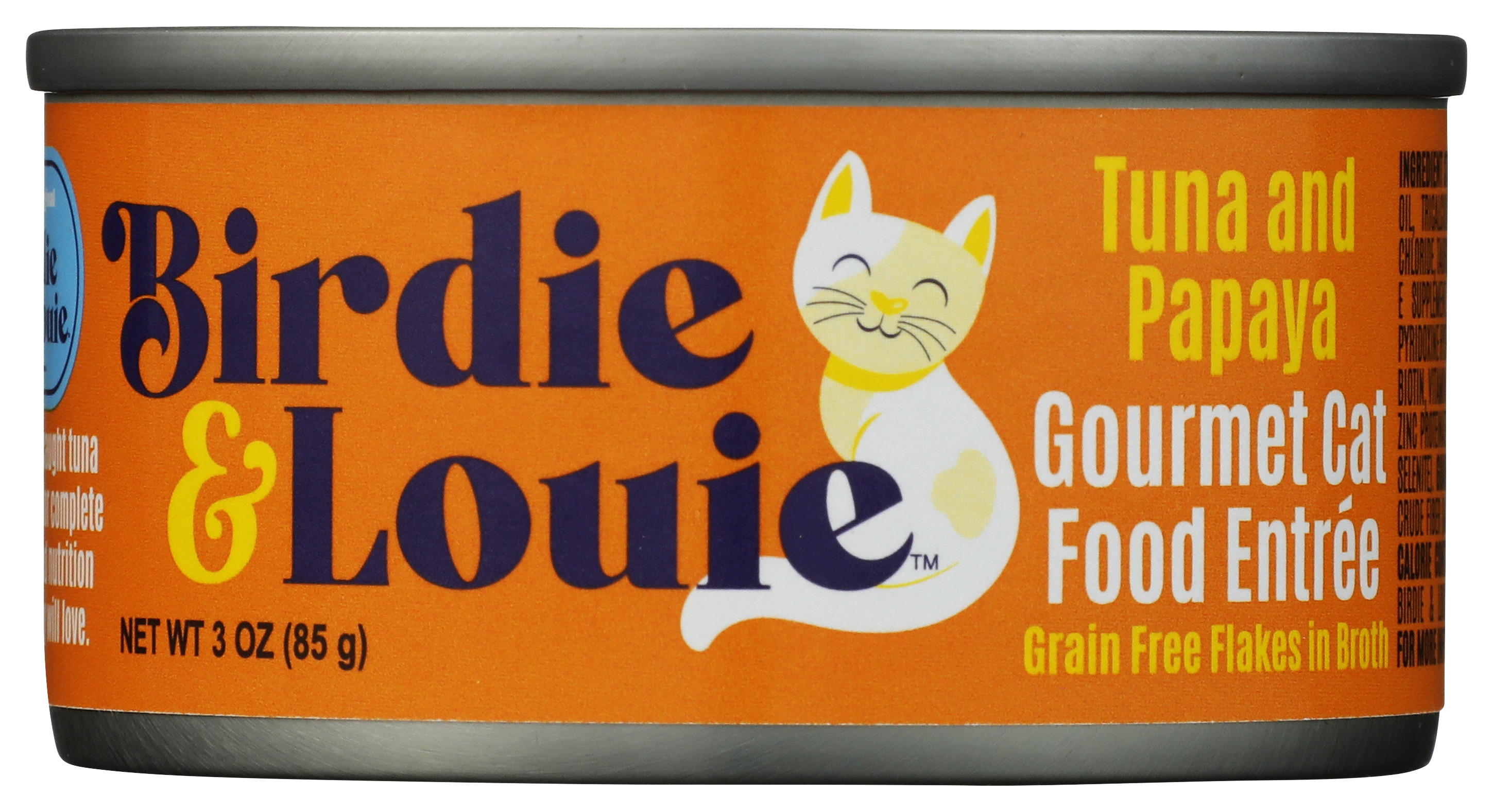 Birdie & Louie Grain Free Tuna And Papaya Cat Food 3 Oz Can Wet