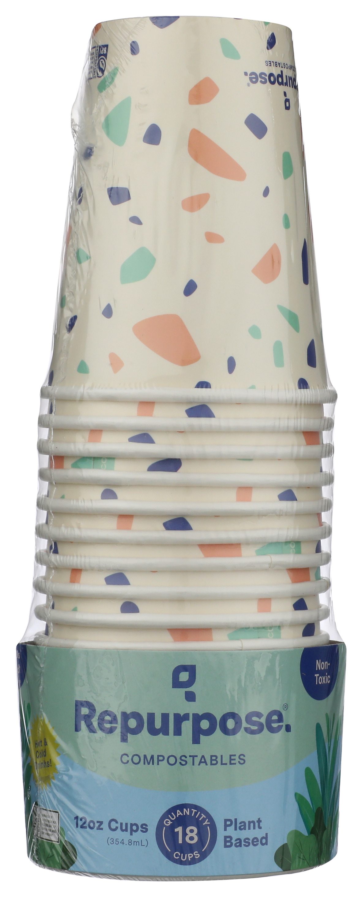 Repurpose Plant Based Compostable 12Oz Cups 18 Count Ct 12 Oz