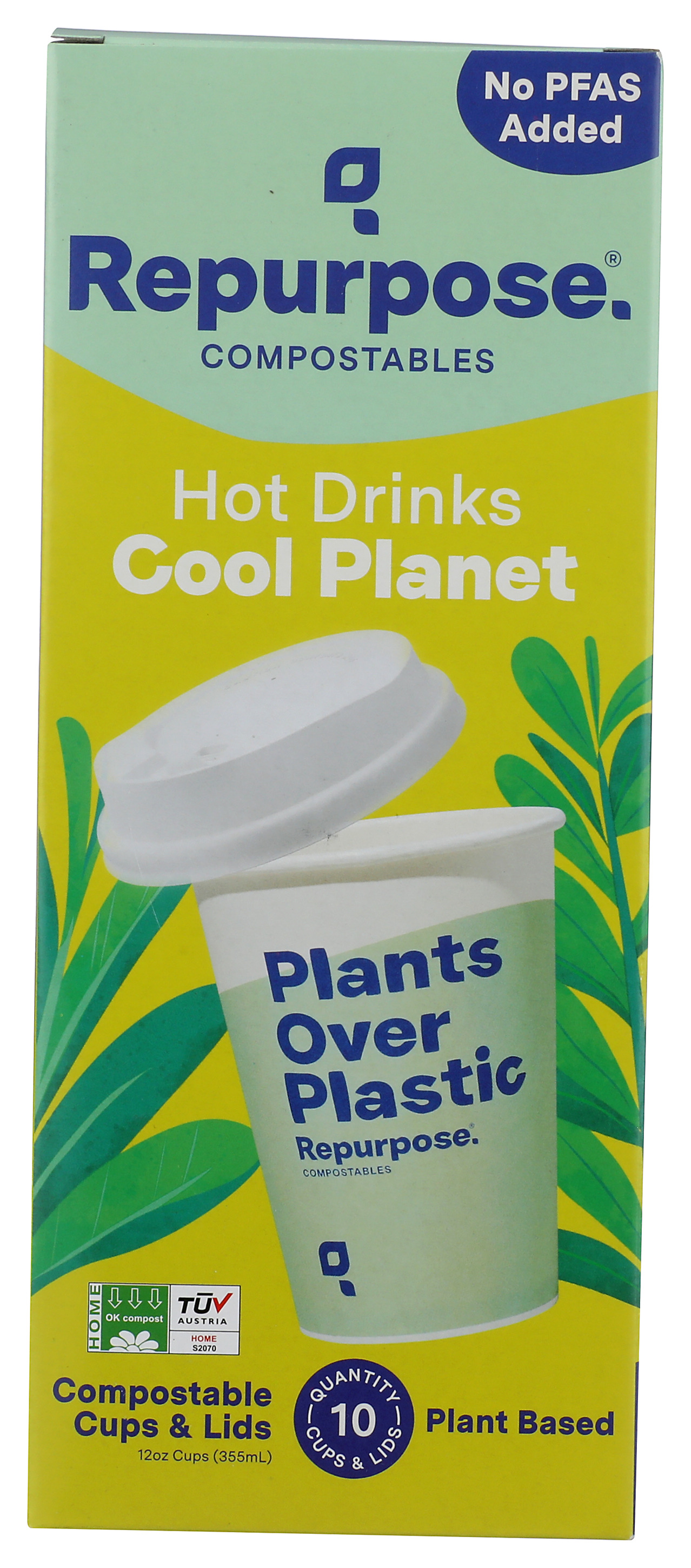 Repurpose Compostable Cups And Lids Set 12Oz 10 Count Ct