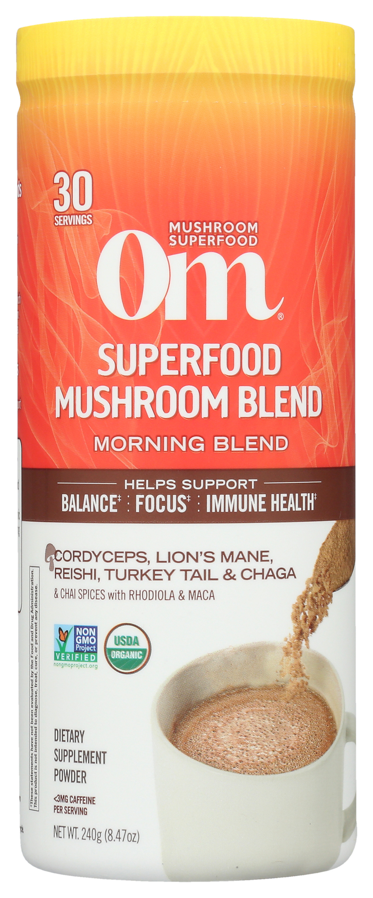 Om Mushroom Superfood Morning Blend Powder 8.47 Oz