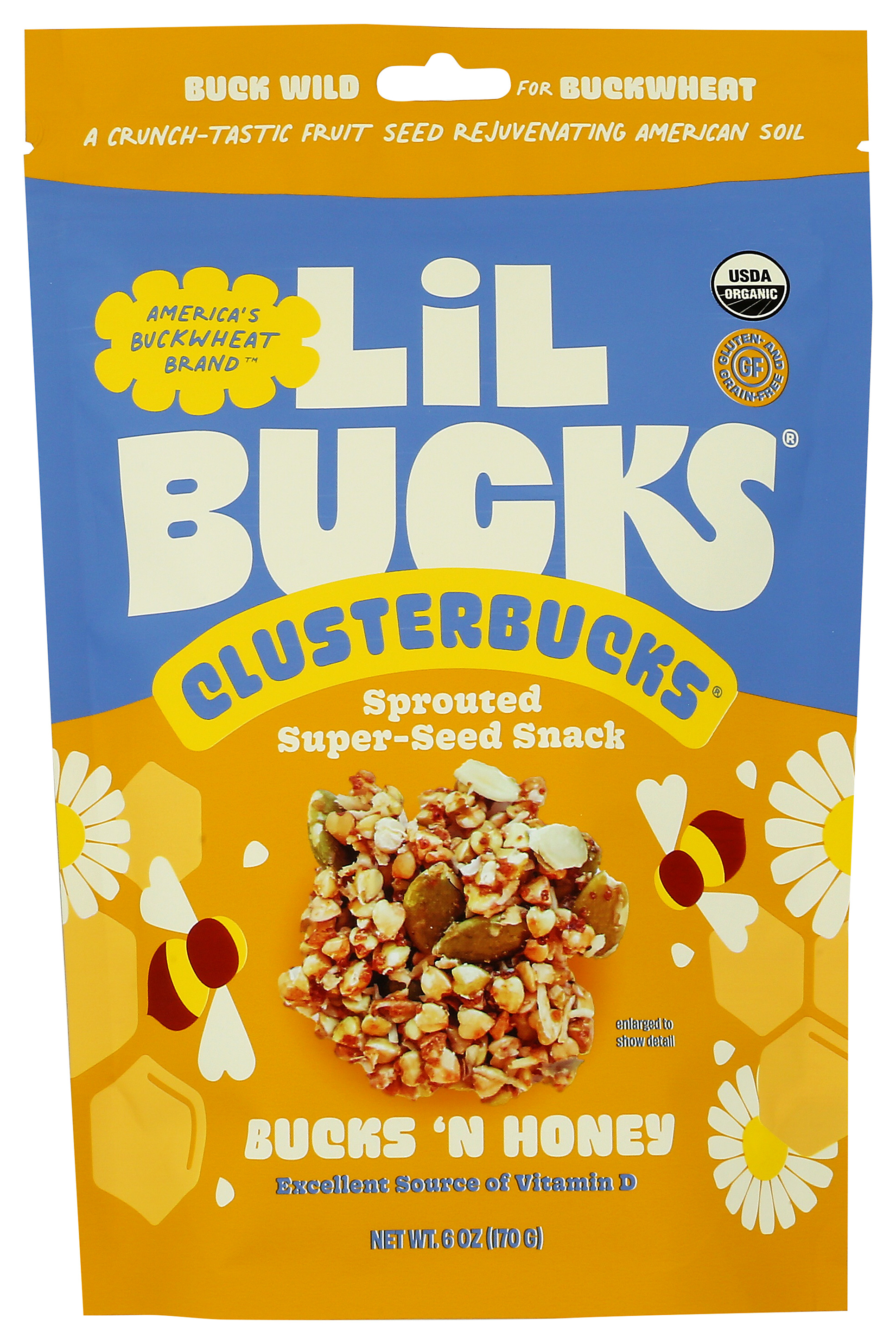 Lil Bucks Clusterbucks N Honey Sprouted Super-Seed Snack 6 Oz Seeds